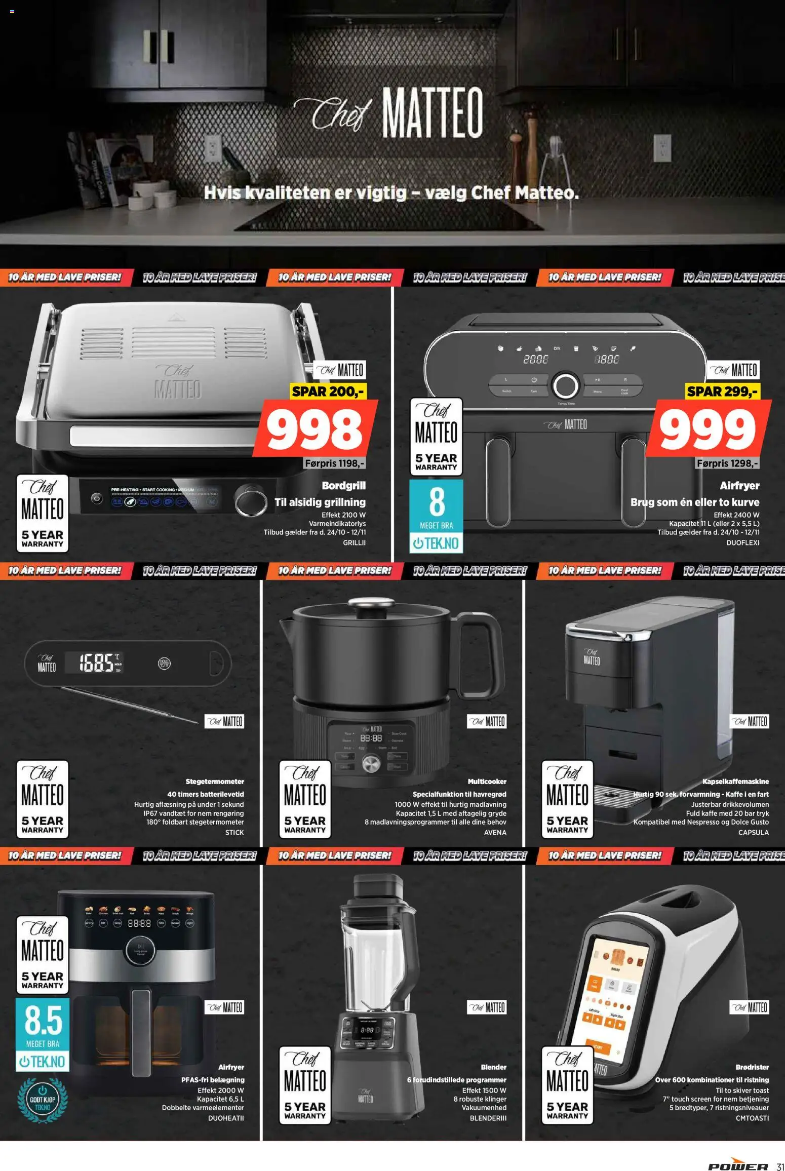 Power tilbudsavis – gyldig fra 24.10.2025 | Side: 31 | Produkter: Kaffe, Brødrister, Søm, Måtte