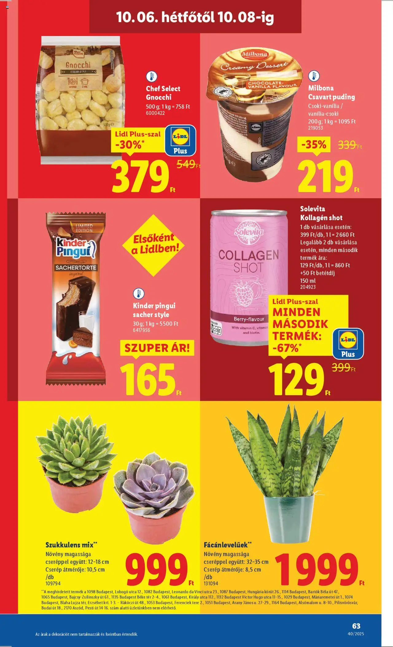 Lidl akciós ujság - amely érvényes a következő dátumtól: 02.10.2025 | Oldal: 63 | Termékek: Puding, Kollagén, Gnocchi