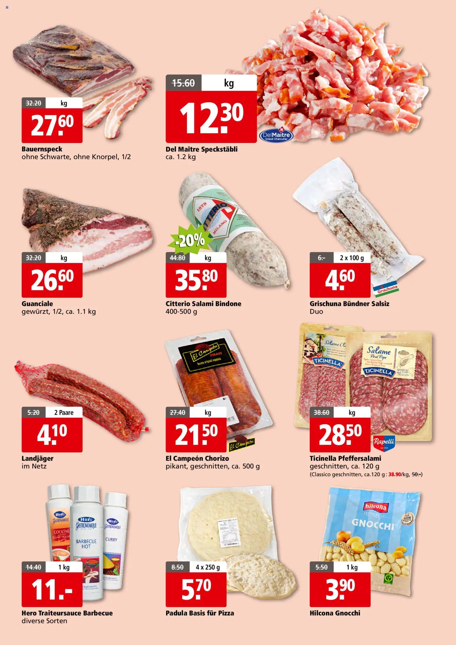 Aligro Aktionen Fleischfestival Schlieren, Gossau SG, Frauenfeld, Rapperswil-Jona, Sargans, Bern, Brüttisellen, Pratteln, Emmen, Spreitenbach – gültig ab 23.02.2026 | Seite: 7 | Produkte: Salami, Pizza