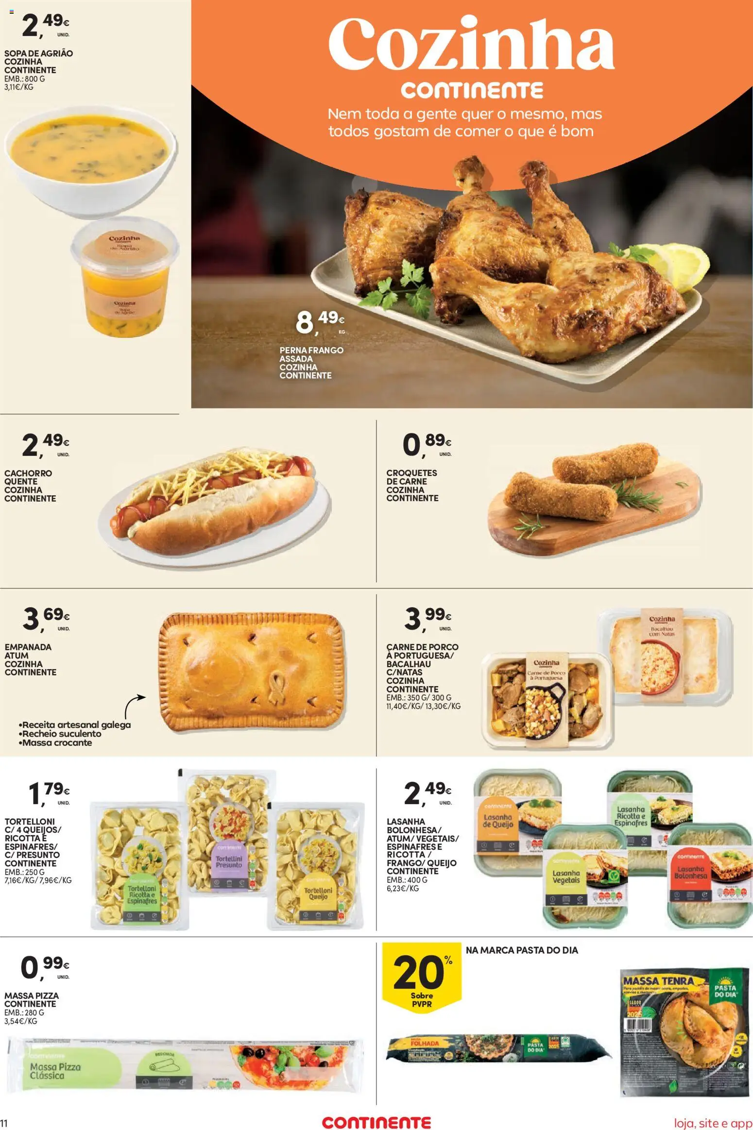 Continente Semanal Continente Bom Dia │ válido de 11.11.2025 | Página: 11 | Produtos: Atum, Frango, Queijo, Agrião