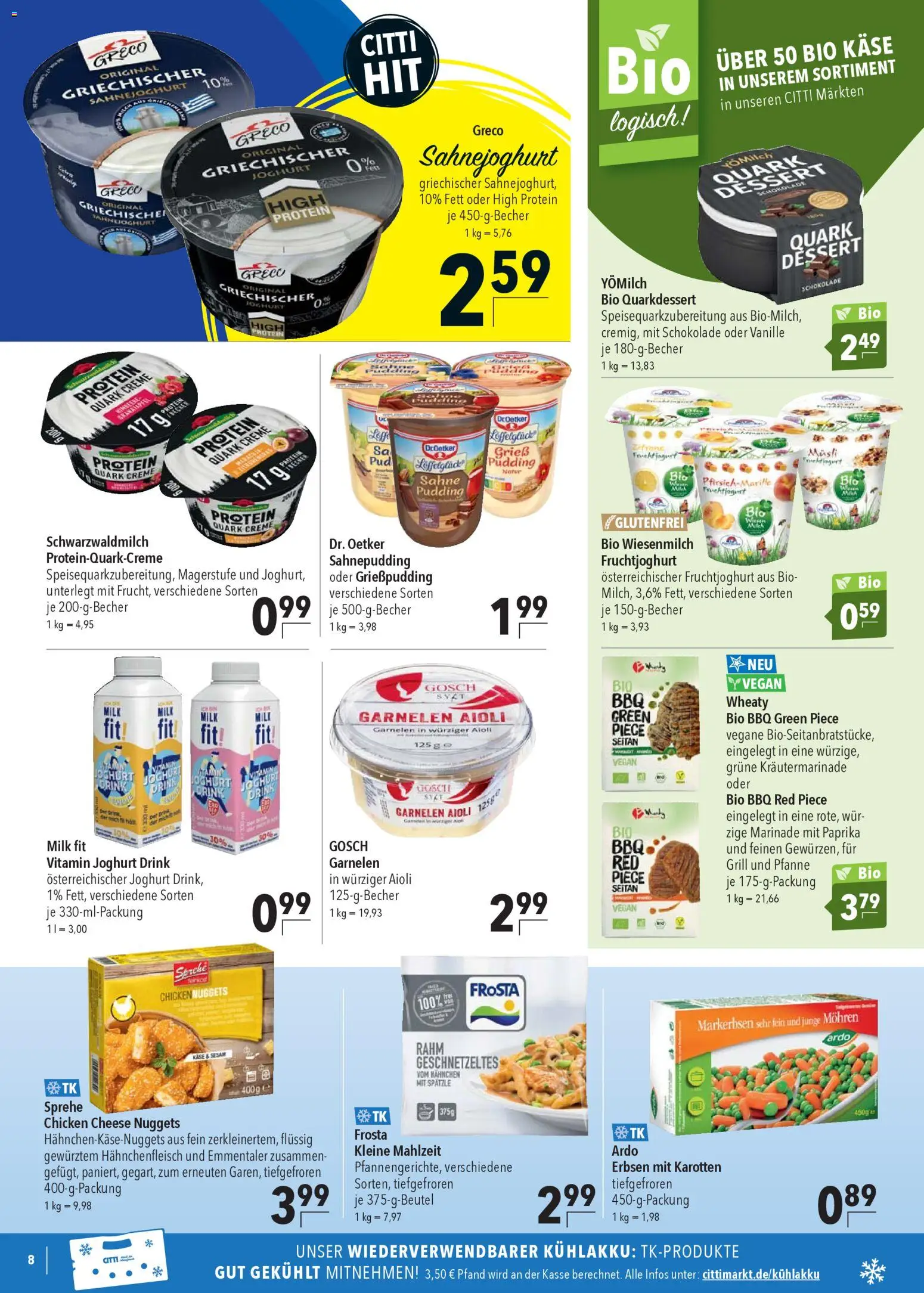 CITTI Markt Prospekt 	 – gültig ab 22.04.2026 | Seite: 8 | Produkte: Grill, Granatapfel, Schokolade, Sahne