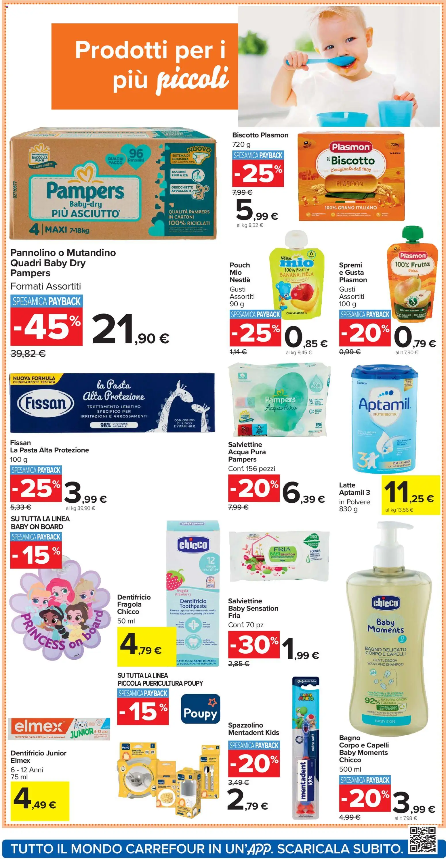 Volantino Carrefour del 02.01.2026 | Pagina: 16 | Prodotti: Pannolini, Acqua, Frutta, Latte