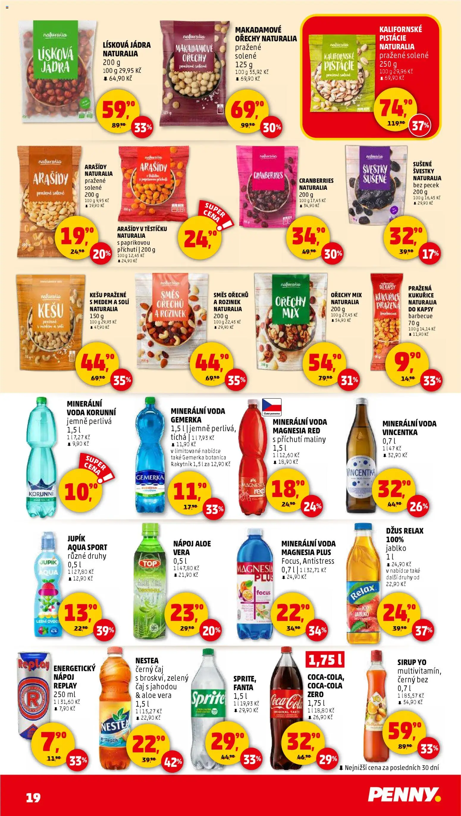 Penny Market leták - Čtvrtečník od 08.01.2026 | Strana: 19 | Produkty: Kešu, Švestky, Ořechy, Džus Relax
