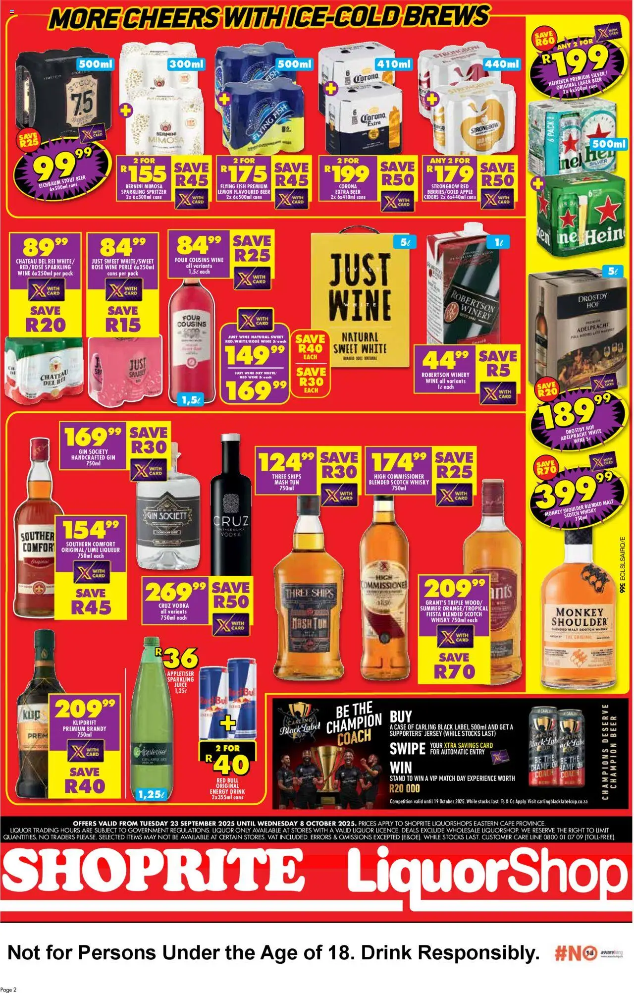 New Shoprite catalogue – valid from 23.09.2025 | Page: 2 | Products: Case, Jersey, Wine, Lemon
