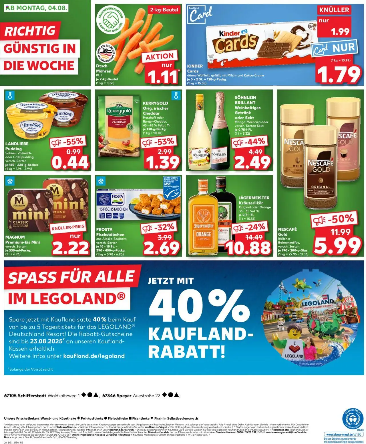 Kaufland prospekt Speyer	 - gültig ab dem 31.07.2025 | Seite: 28 | Produkte: Milch, Sekt, Mohren, Nescafe gold