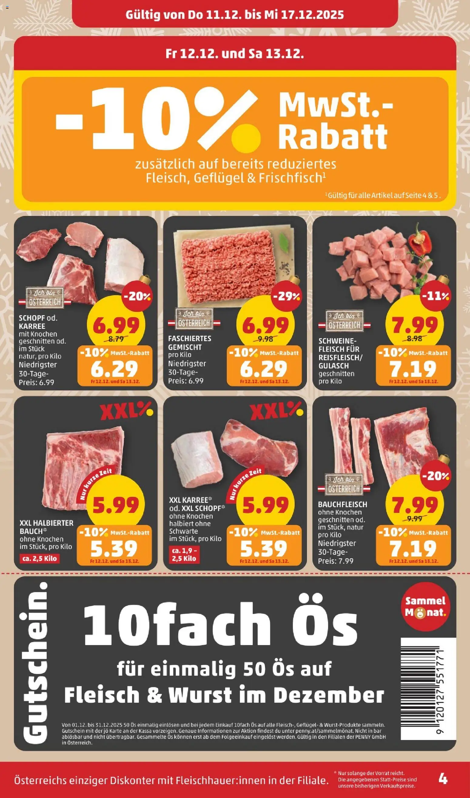 Penny Markt Flugblatt gültig ab 11.12.2025 | Seite: 4 | Produkte: Wurst