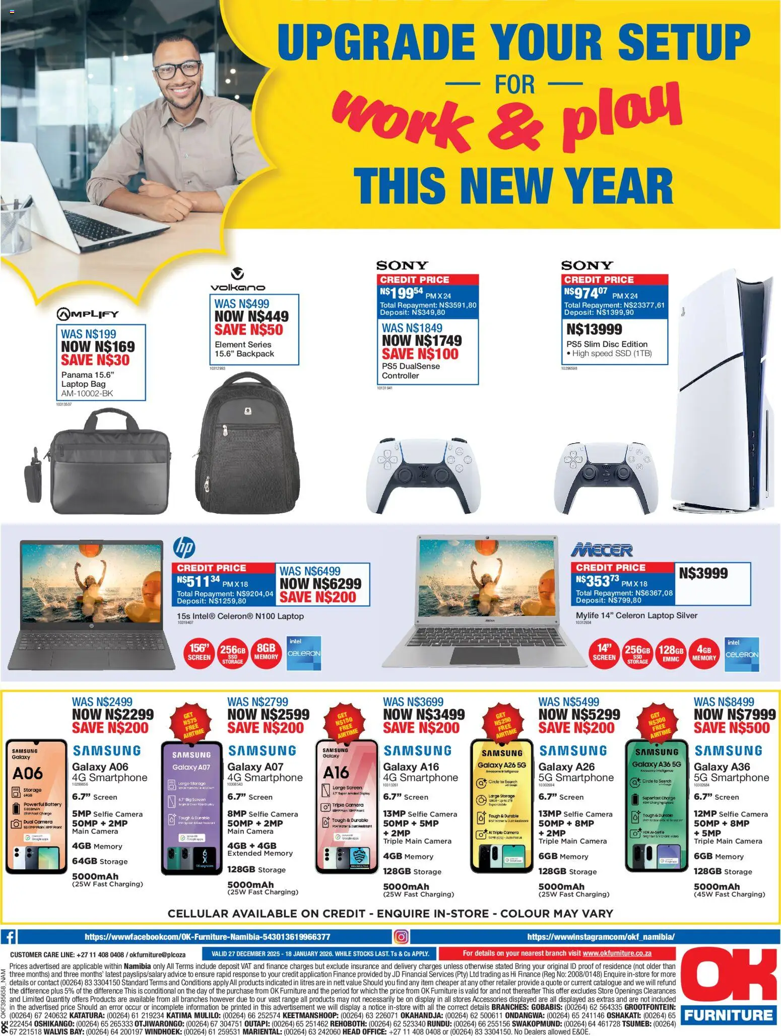 New OK Furniture catalogue – valid from 27.12.2025 | Page: 12 | Products: Smartphone, Camera, Laptop, Battery
