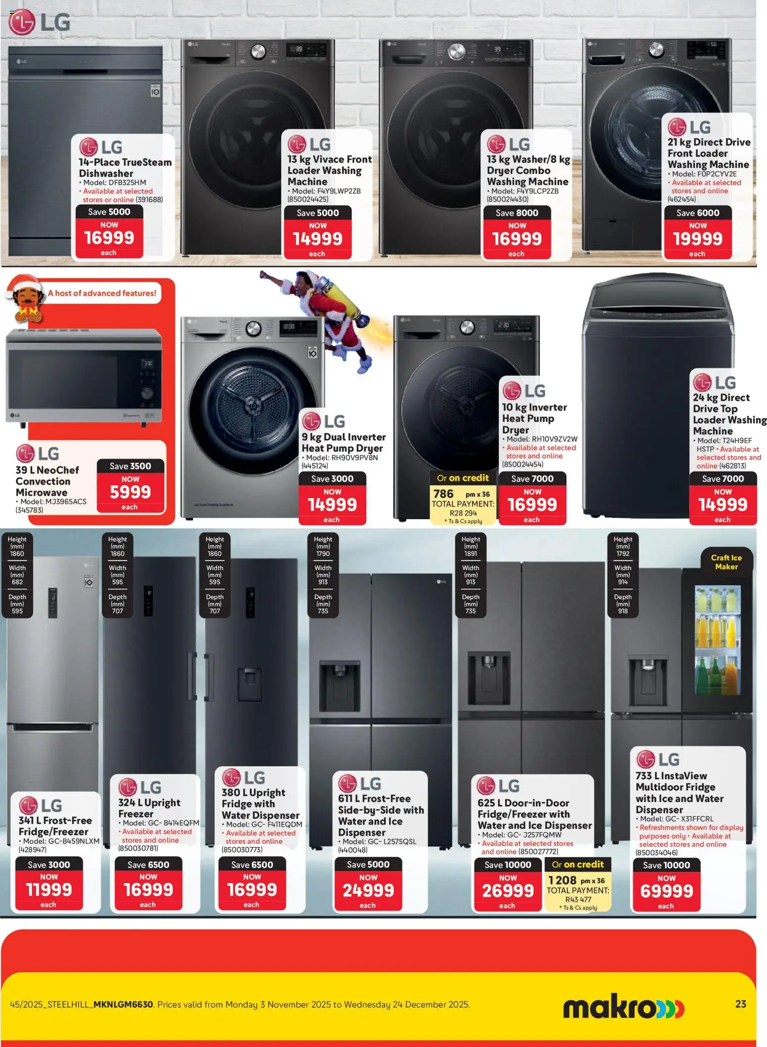 New Makro catalogue – valid from 03.11.2025 | Page: 23 | Products: Freezer, Dryer, Fridge, Microwave