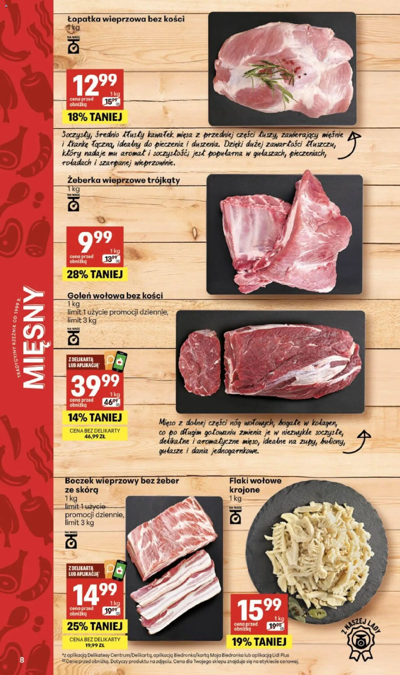 Delikatesy Centrum Gazetka od 26.02.2026 | Strona: 8 | Produkty: Mięso, Boczek wieprzowy, Boczek, Łopatka wieprzowa
