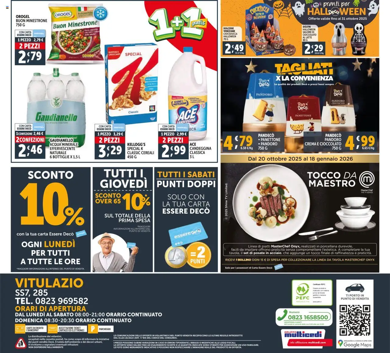 Volantino Decò del 16.10.2025 | Pagina: 20 | Prodotti: Posate, Candeggina, Acqua, TV