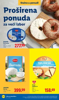 PILOS Topljeni sir, Natur, 25% m. m., 140 g, 8 komada - pregled Lidl kataloga - važi od 09.04.2026 | Strana: 50