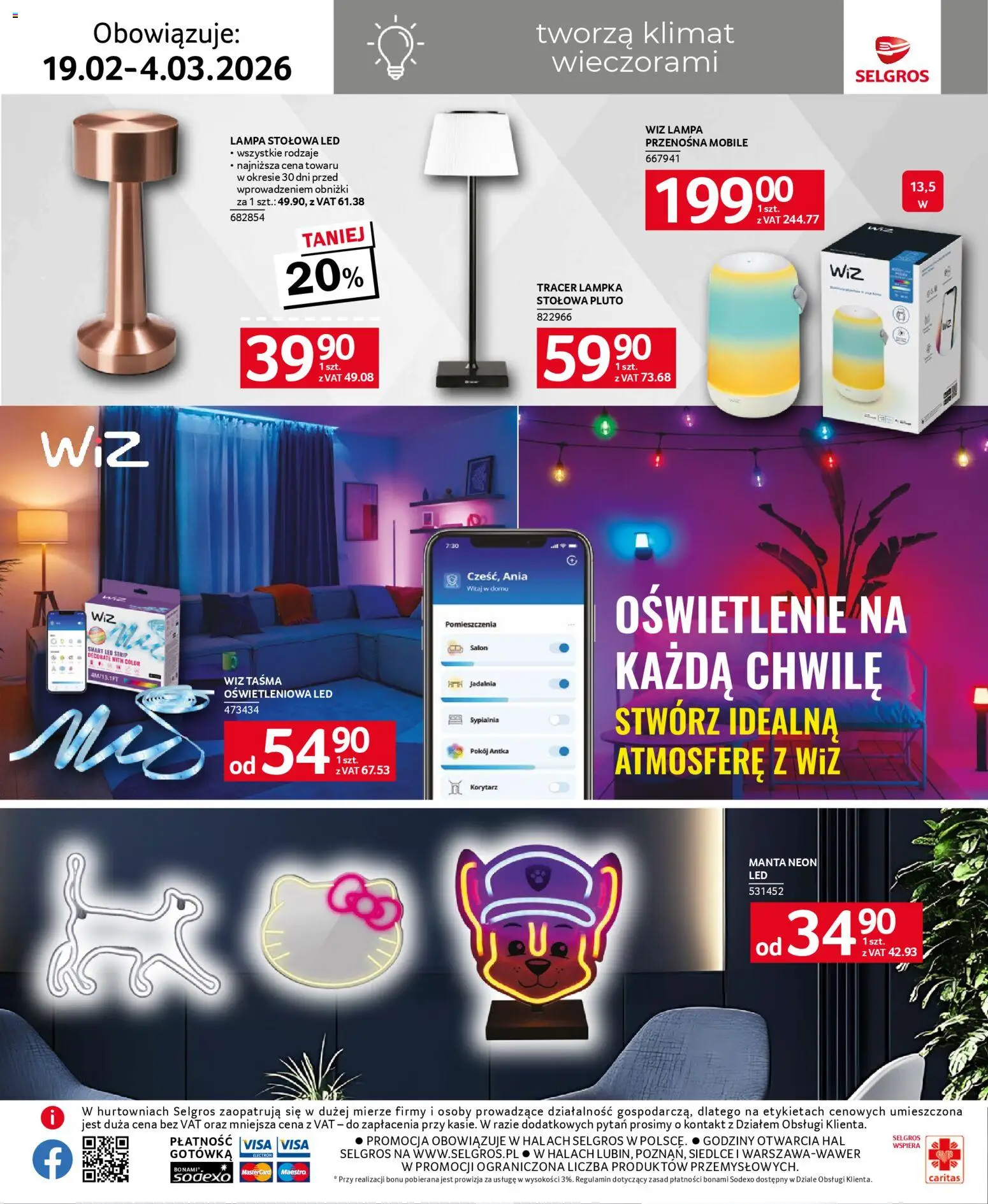 Selgros cash&carry - Katalog Home&Deco od 19.02.2026 | Strona: 19 | Produkty: Lampa
