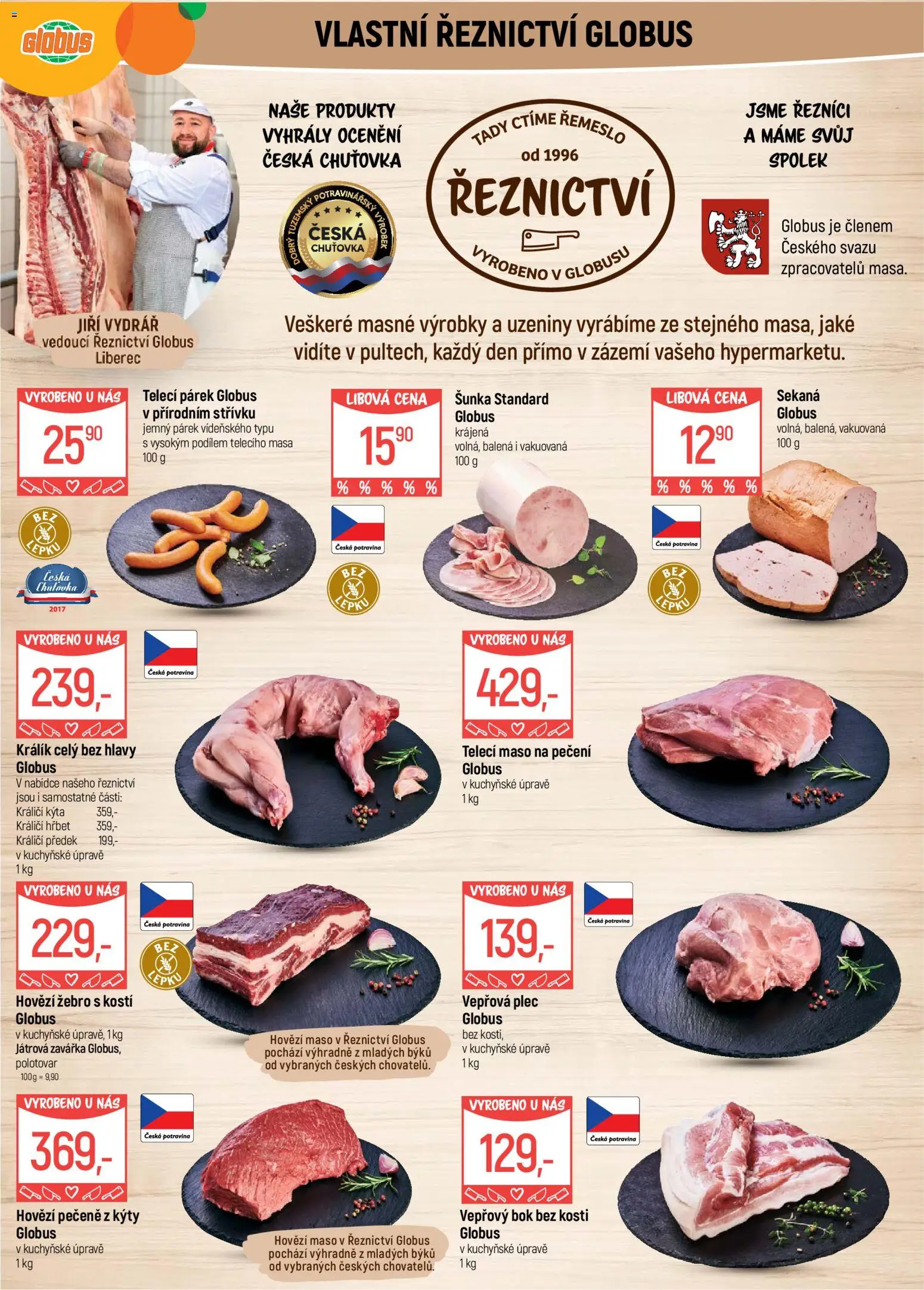 Globus leták - Liberec od 25.03.2026 | Strana: 5 | Produkty: Králík, Globus, Hovězí maso, Vepřová plec