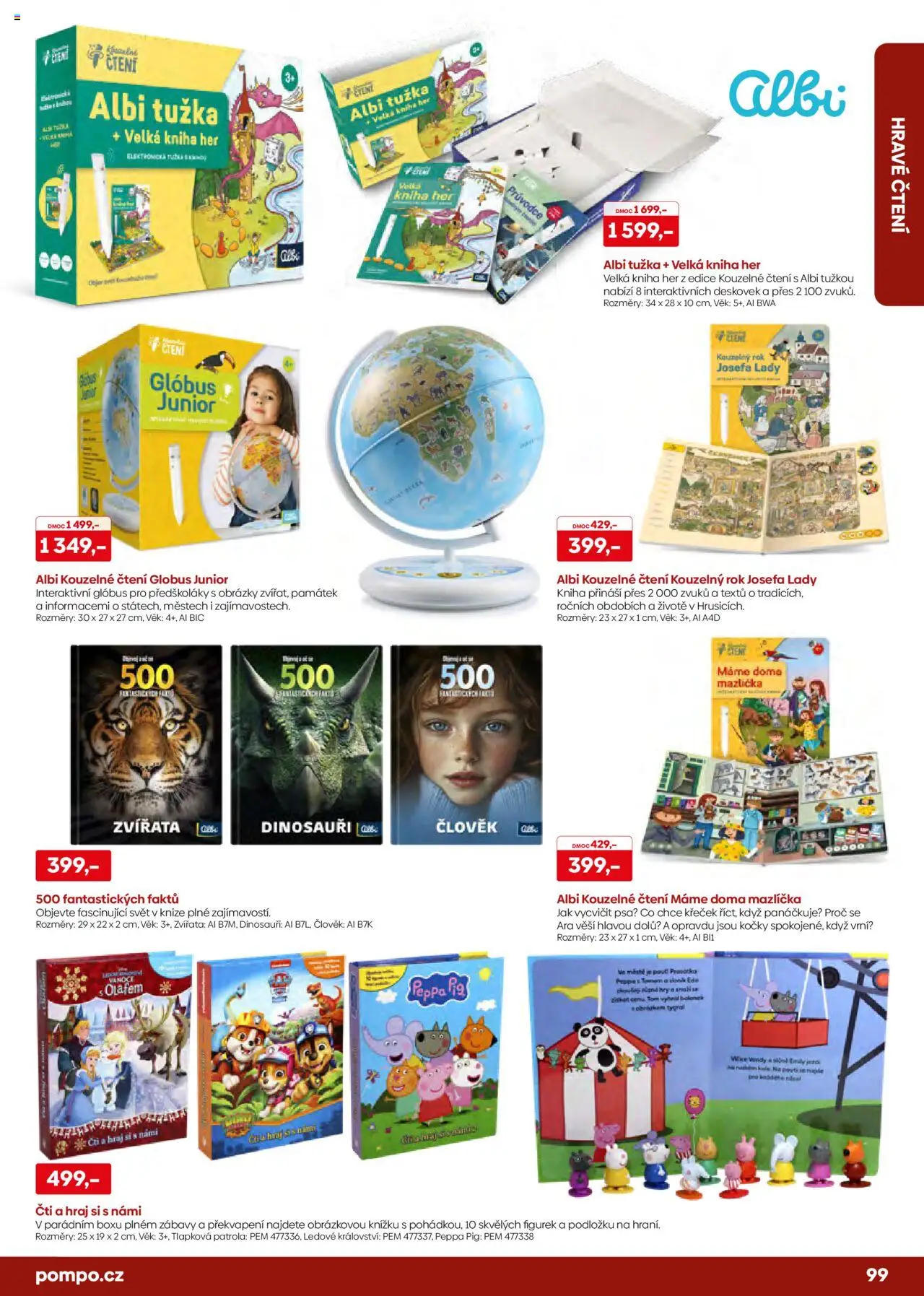 POMPO katalog Vánoce 2025 od 16.10.2025 | Strana: 99 | Produkty: Kniha, Tlapková patrola, Dinosauři, Tužka