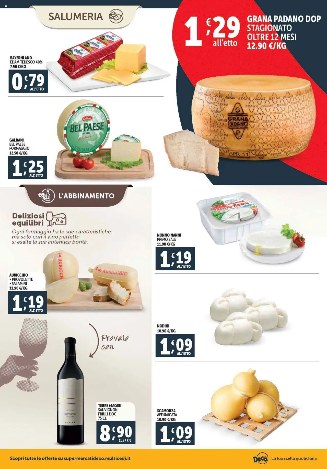 Volantino Decò del 08.08.2025 | Pagina: 2 | Prodotti: Sale, Formaggio, Vino, Grana Padano