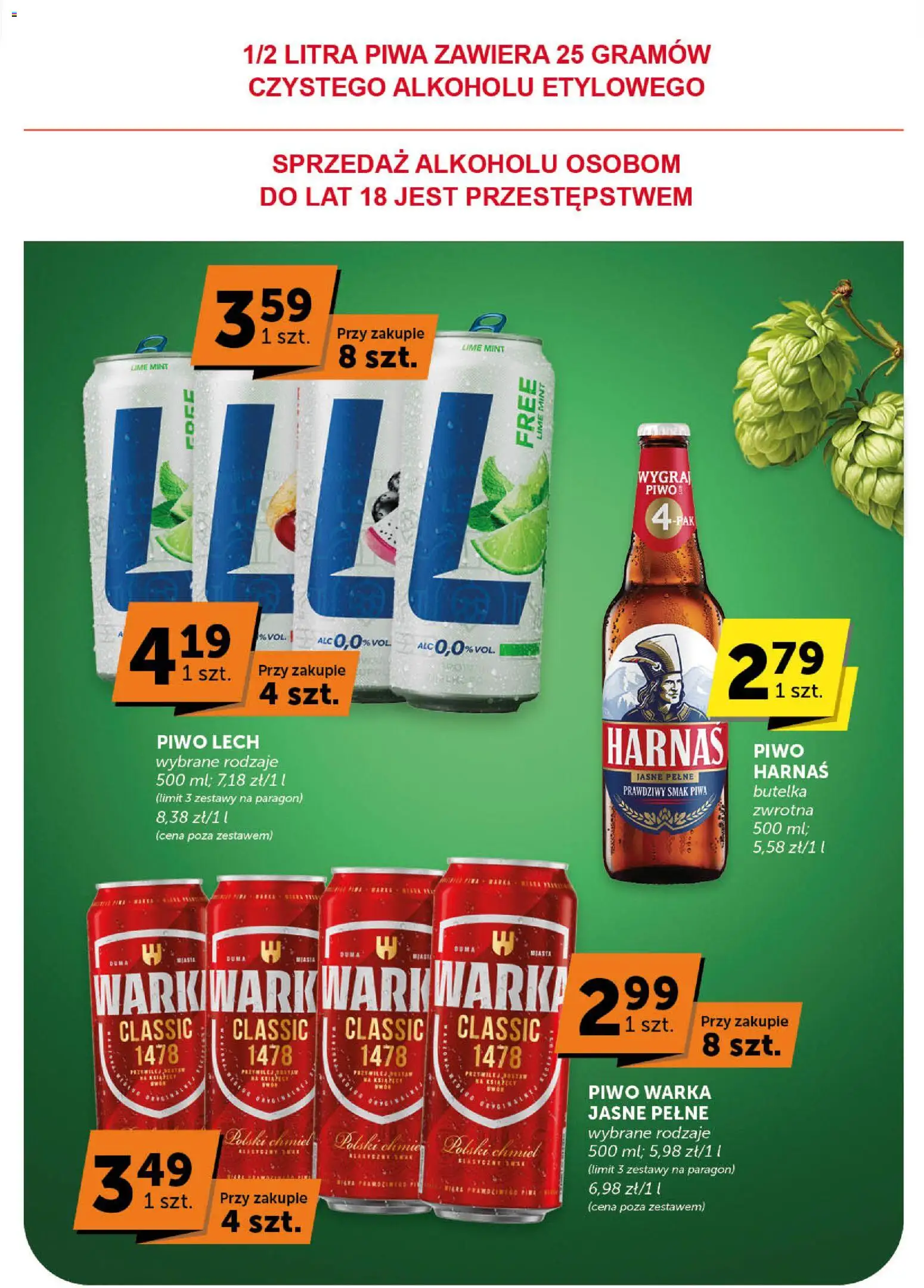 Groszek Gazetka - Minimarket od 19.02.2026 | Strona: 10 | Produkty: Warka, Piwo Warka, Harnaś, Piwo