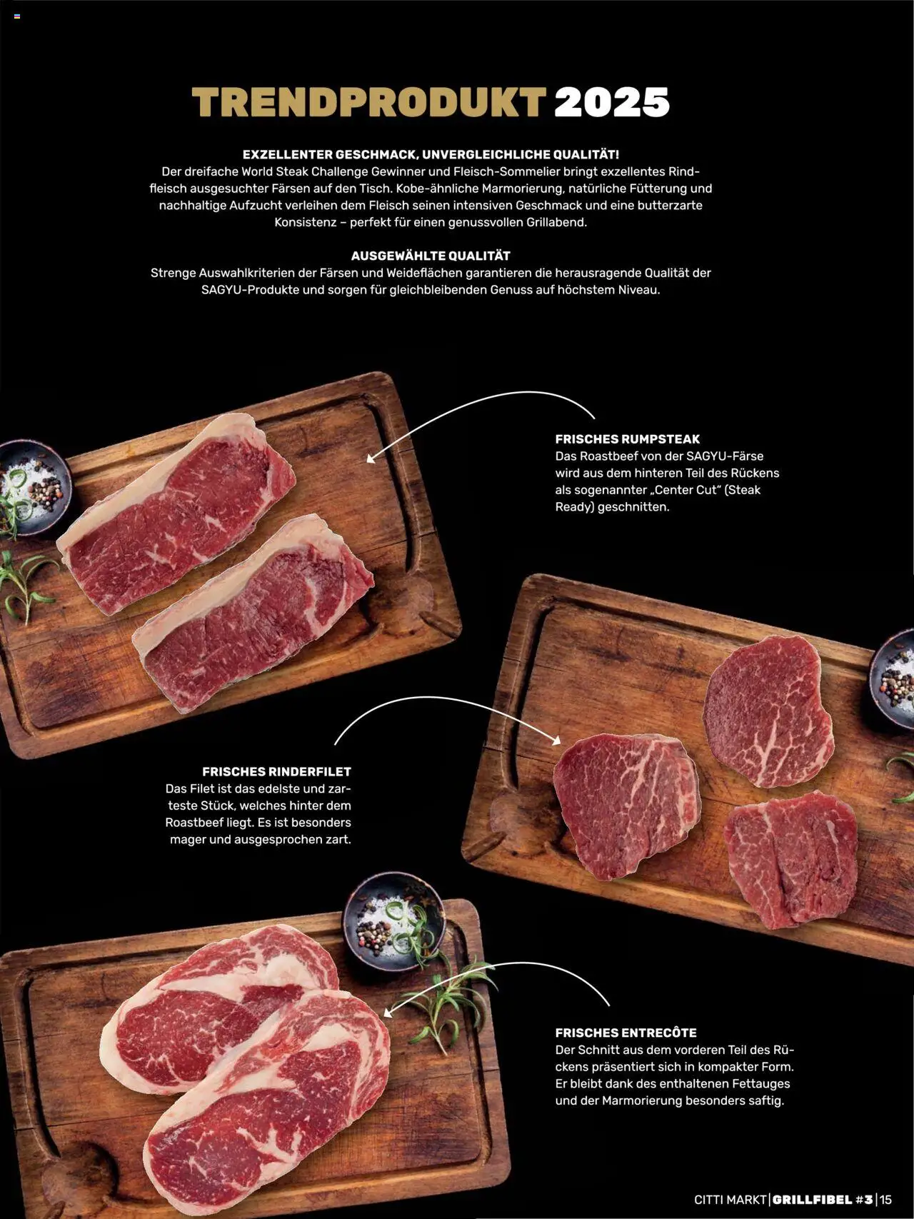CITTI Markt Grill Fibel - gültig ab dem 25.06.2025 | Seite: 15 | Produkte: Rinderfilet, Entrecote, Roastbeef, Fleisch