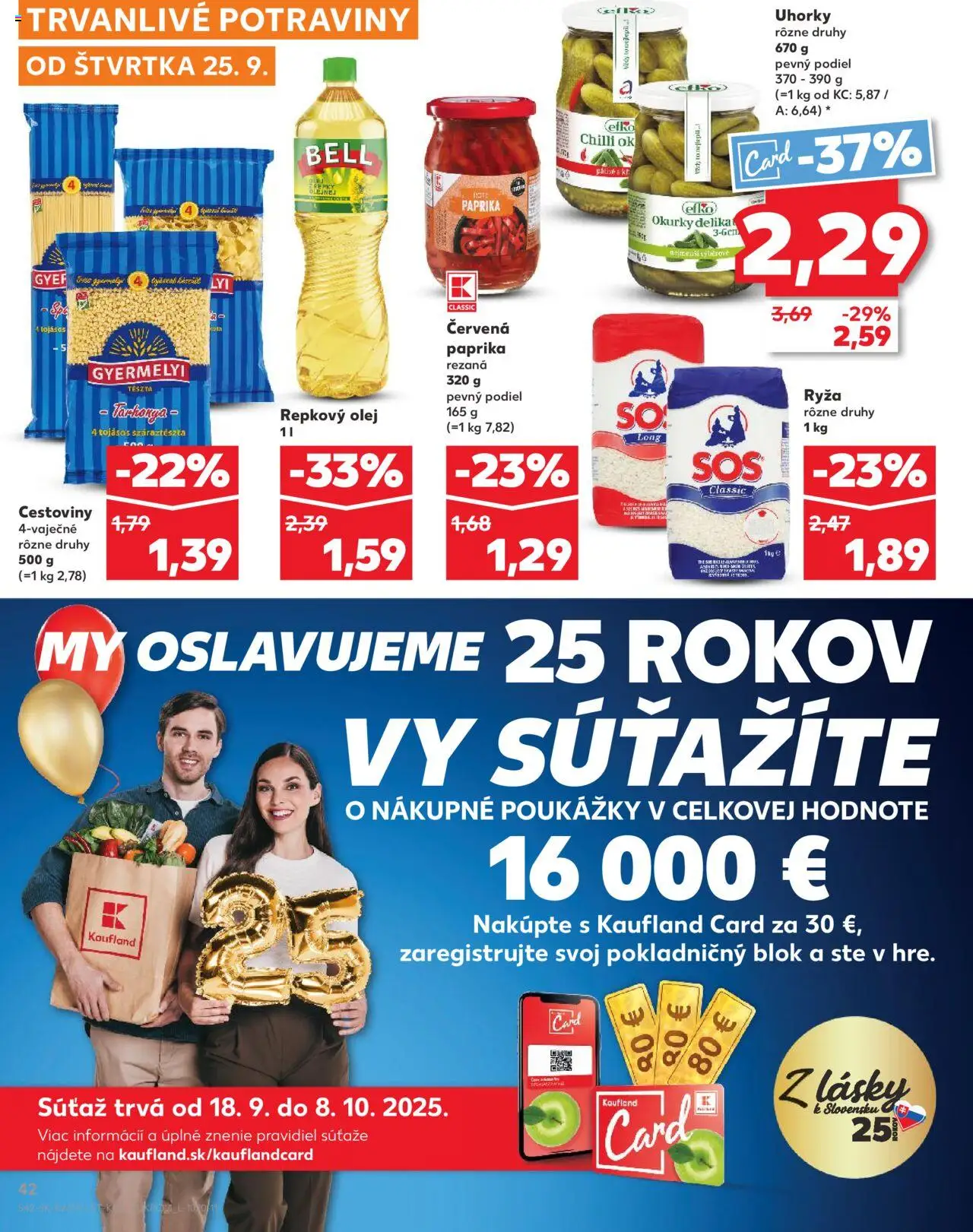 Nové Kaufland akcie – leták je platný od 25.09.2025 | Strana: 42 | Produkty: Paprika, Chilli, Červená paprika, Uhorky