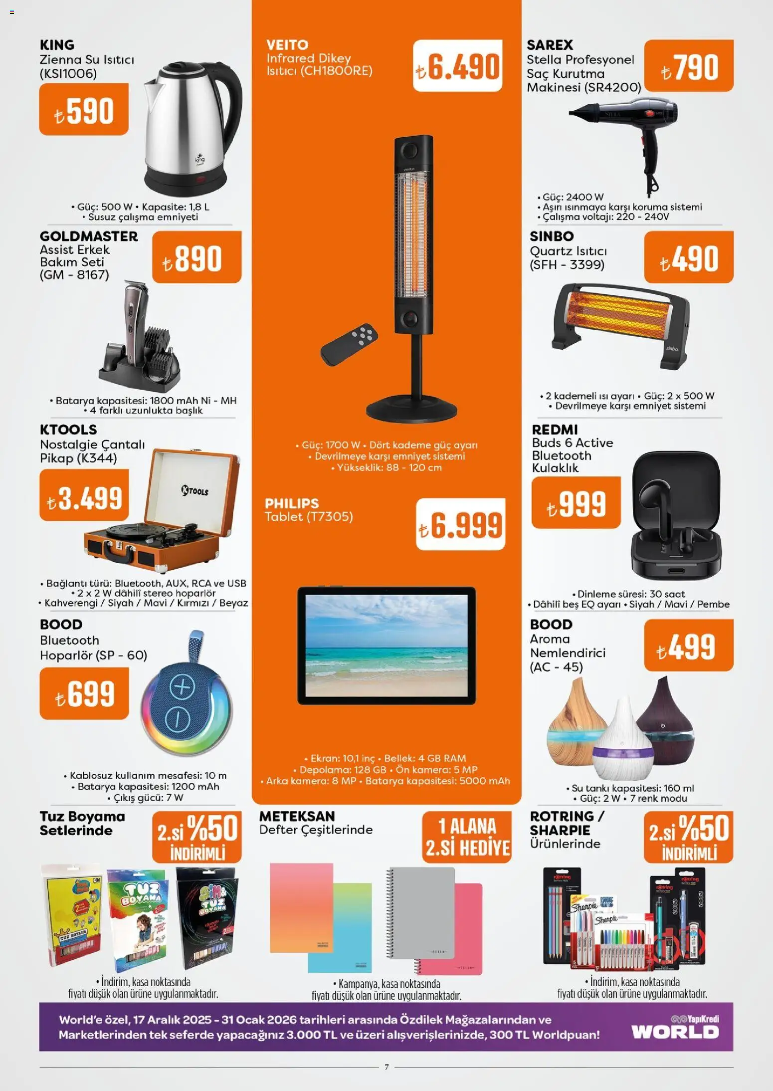 Özdilek Katalog - 15.01.2026 tarihinden itibaren geçerlidir | Sayfa: 7 | Ürünler: Su ısıtıcı, Kamera, Hoparlör, Ocak