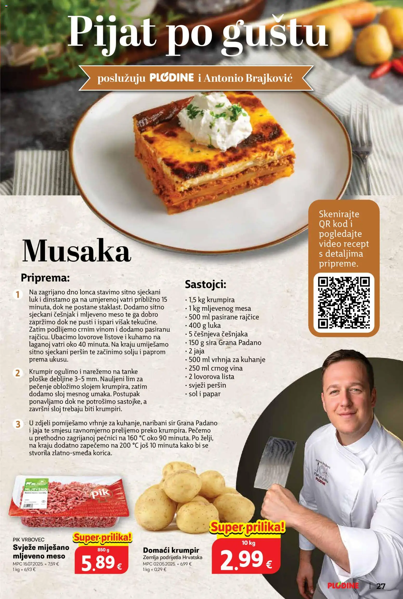 Plodine katalog | vrijedi od 11.03.2026 | Stranica: 27 | Proizvodi: Mljeveno meso, Luk, Papar, Video