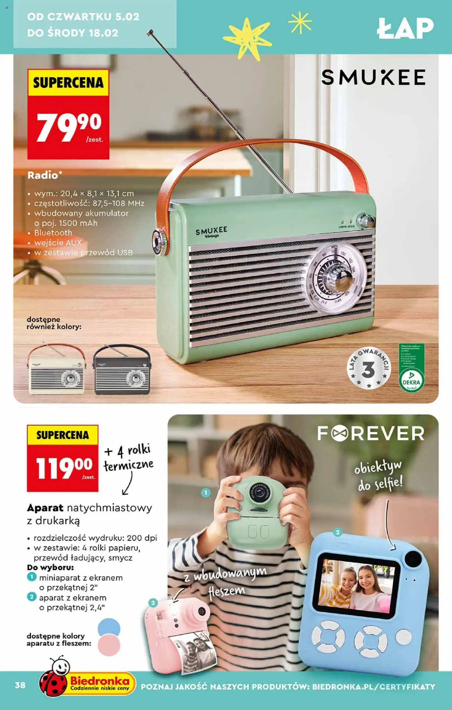 Biedronka gazetka - Hity i inspiracje od 31.01.2026 | Strona: 38 | Produkty: Drukarka, USB, Rolki