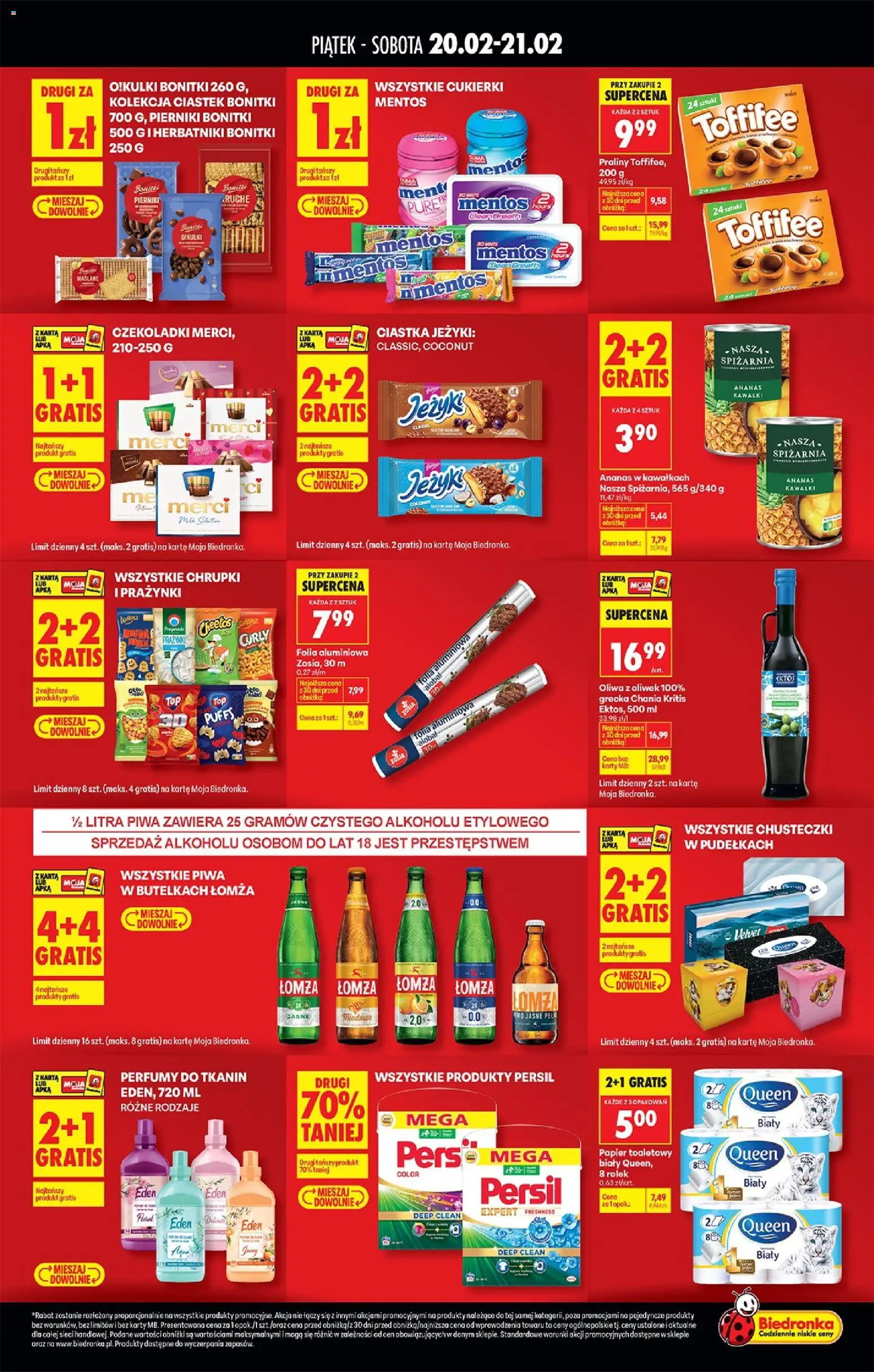 Biedronka gazetka - Tani weekend od 20.02.2026 | Strona: 2 | Produkty: Karta, Oliwa z oliwek, Merci, Ciastka