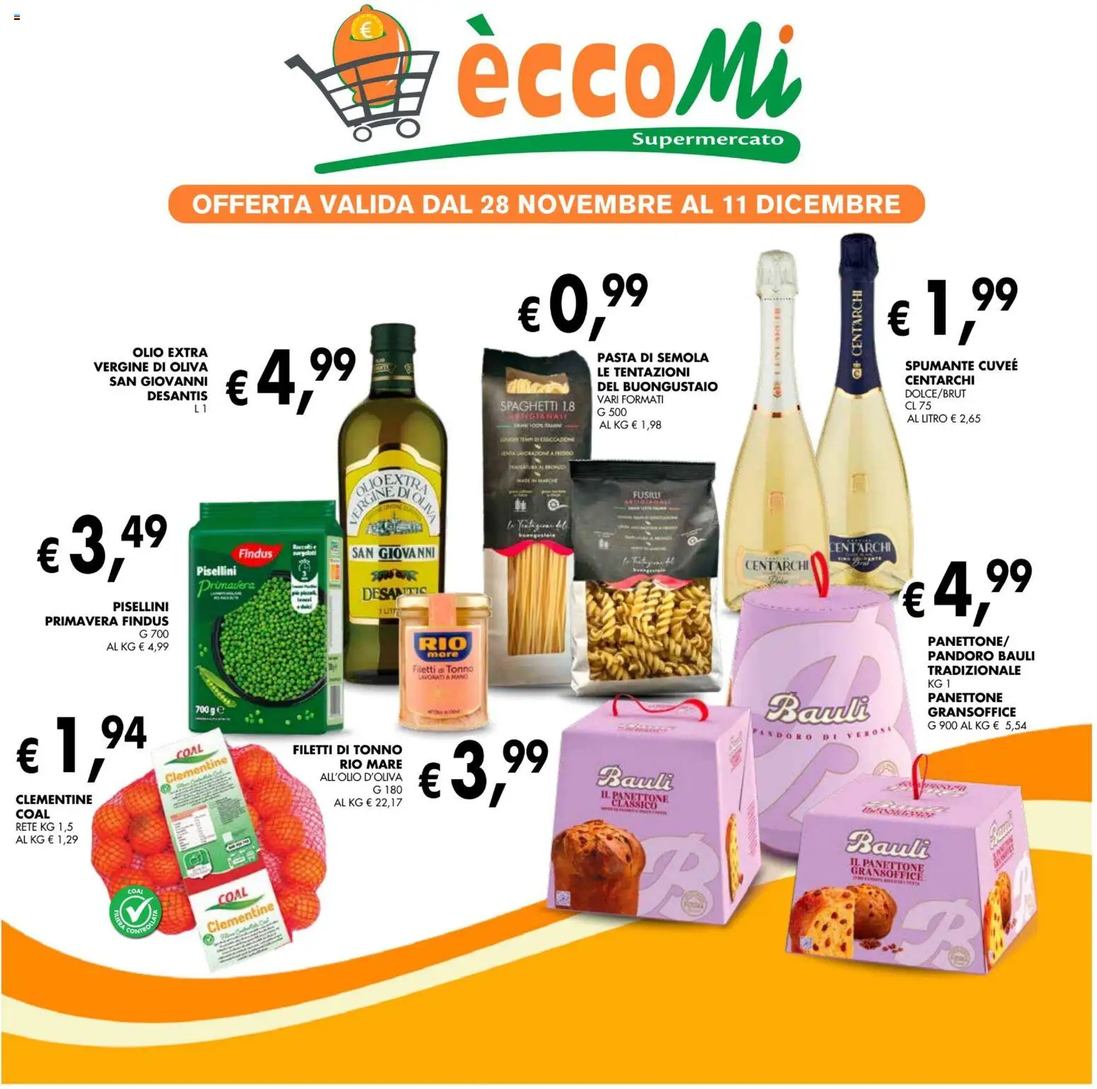 Volantino Coal del 28.11.2025 | Pagina: 1 | Prodotti: Pasta, Pandoro, Panettone, Tonno