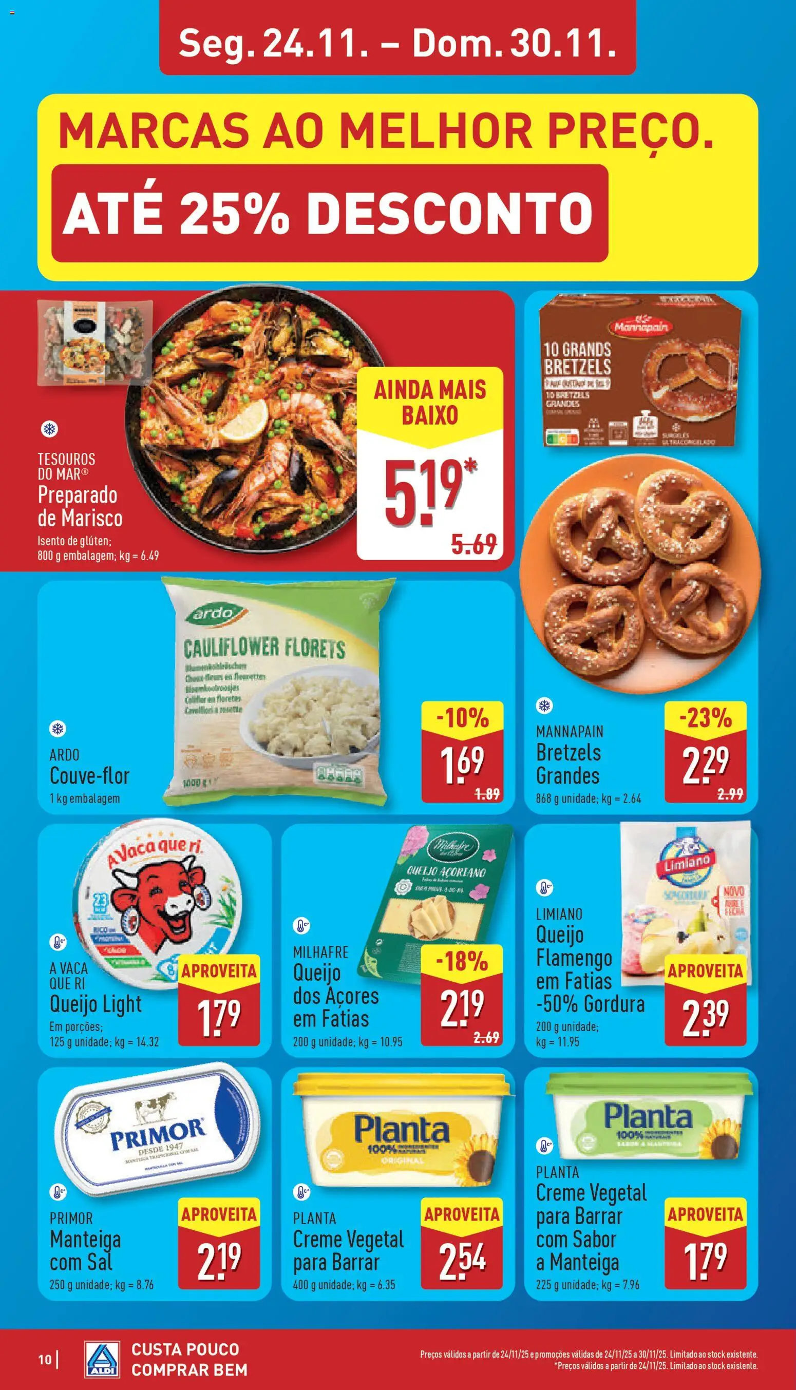 Aldi folheto │ válido de 24.11.2025 | Página: 10 | Produtos: Sal, Manteiga, Queijo, Creme