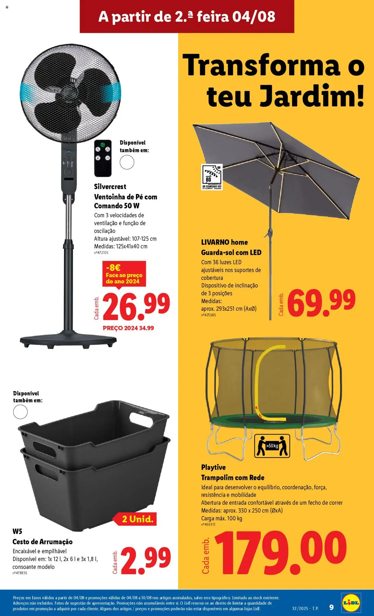 Lidl Novidades │ válido de 04.08.2025 | Página: 9 | Produtos: Trampolim