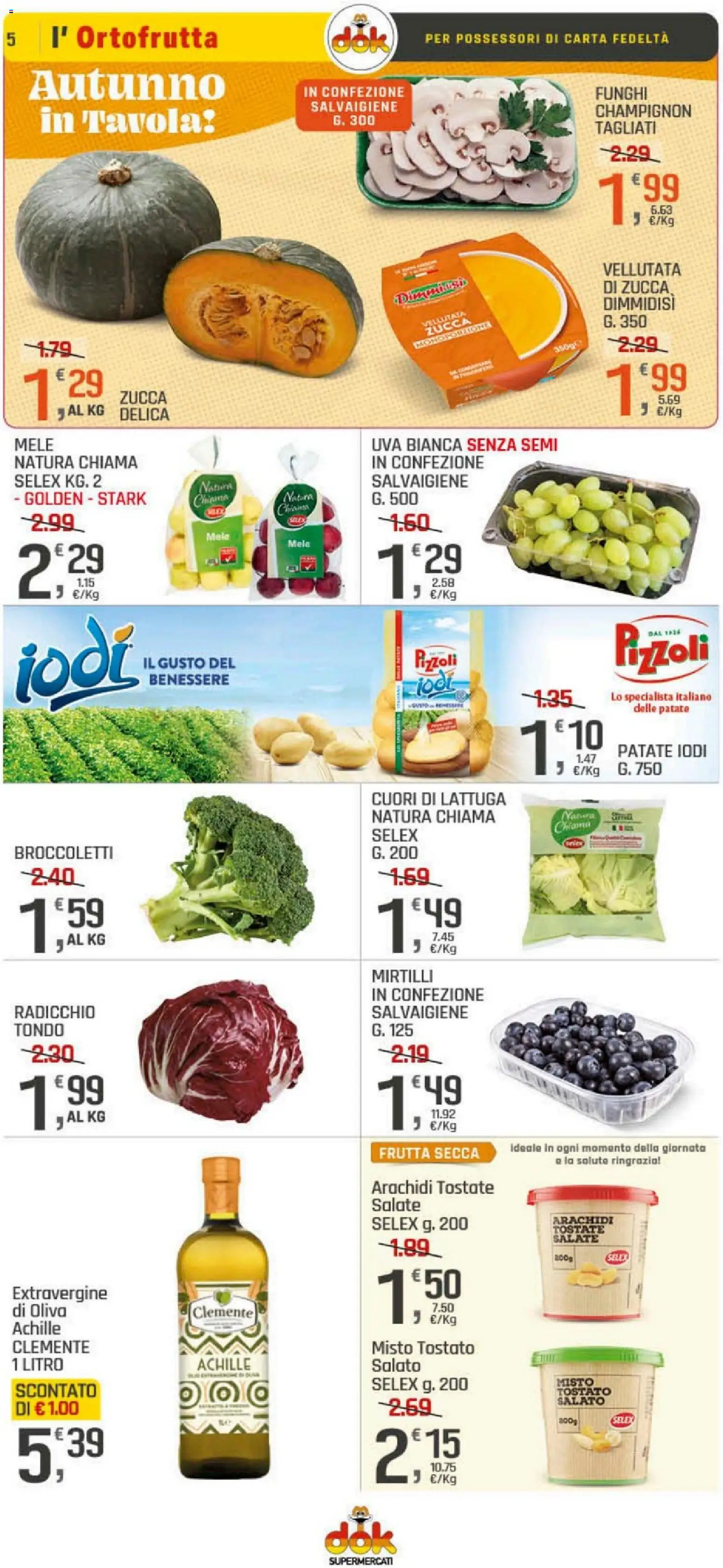 Volantino DOK del 20.11.2025 | Pagina: 5 | Prodotti: Mele, Broccoletti, Funghi, Lattuga