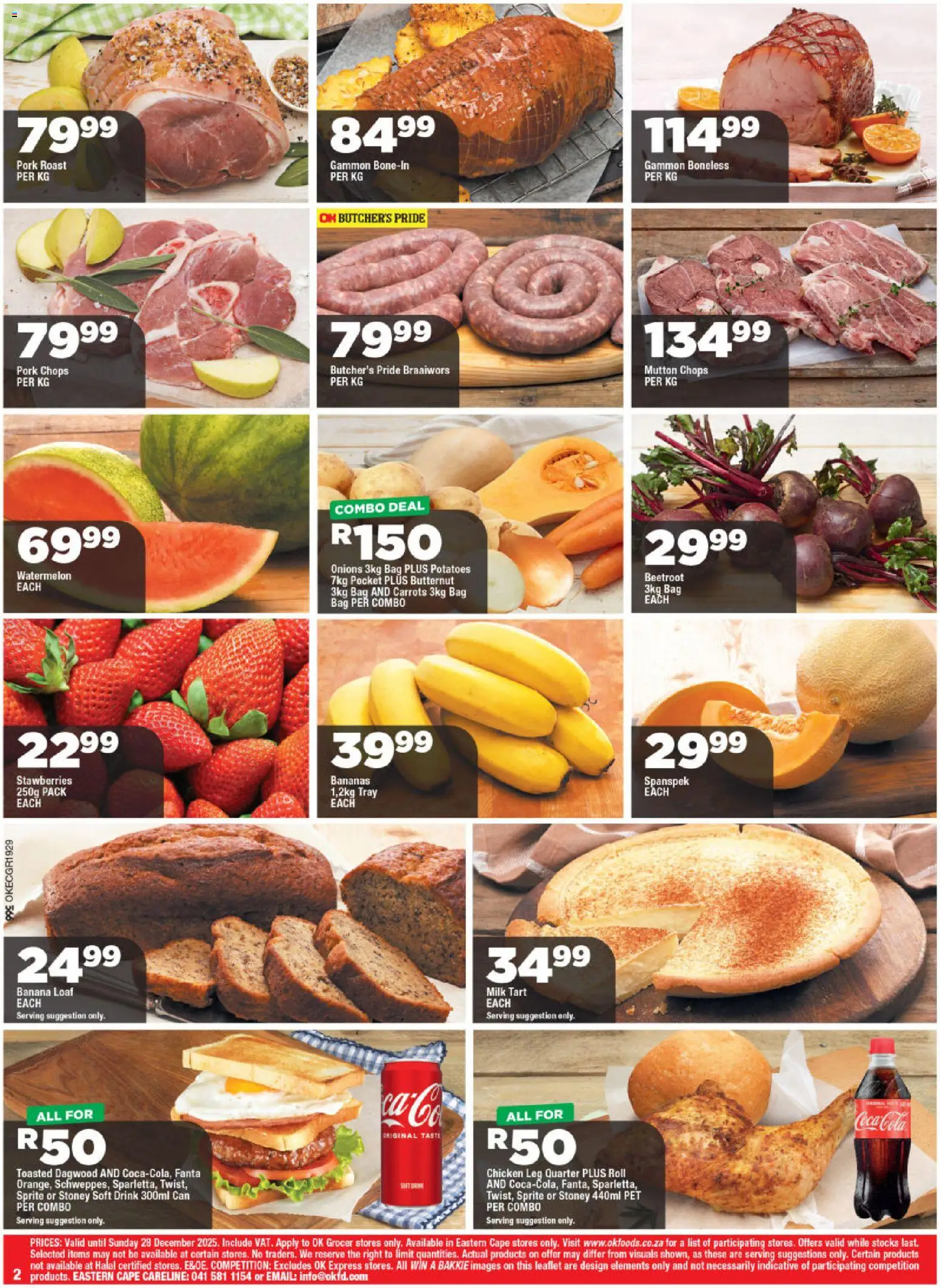 New OK Foods catalogue – valid from 10.12.2025 | Page: 2 | Products: Tray, Chicken, Sprite, Onions