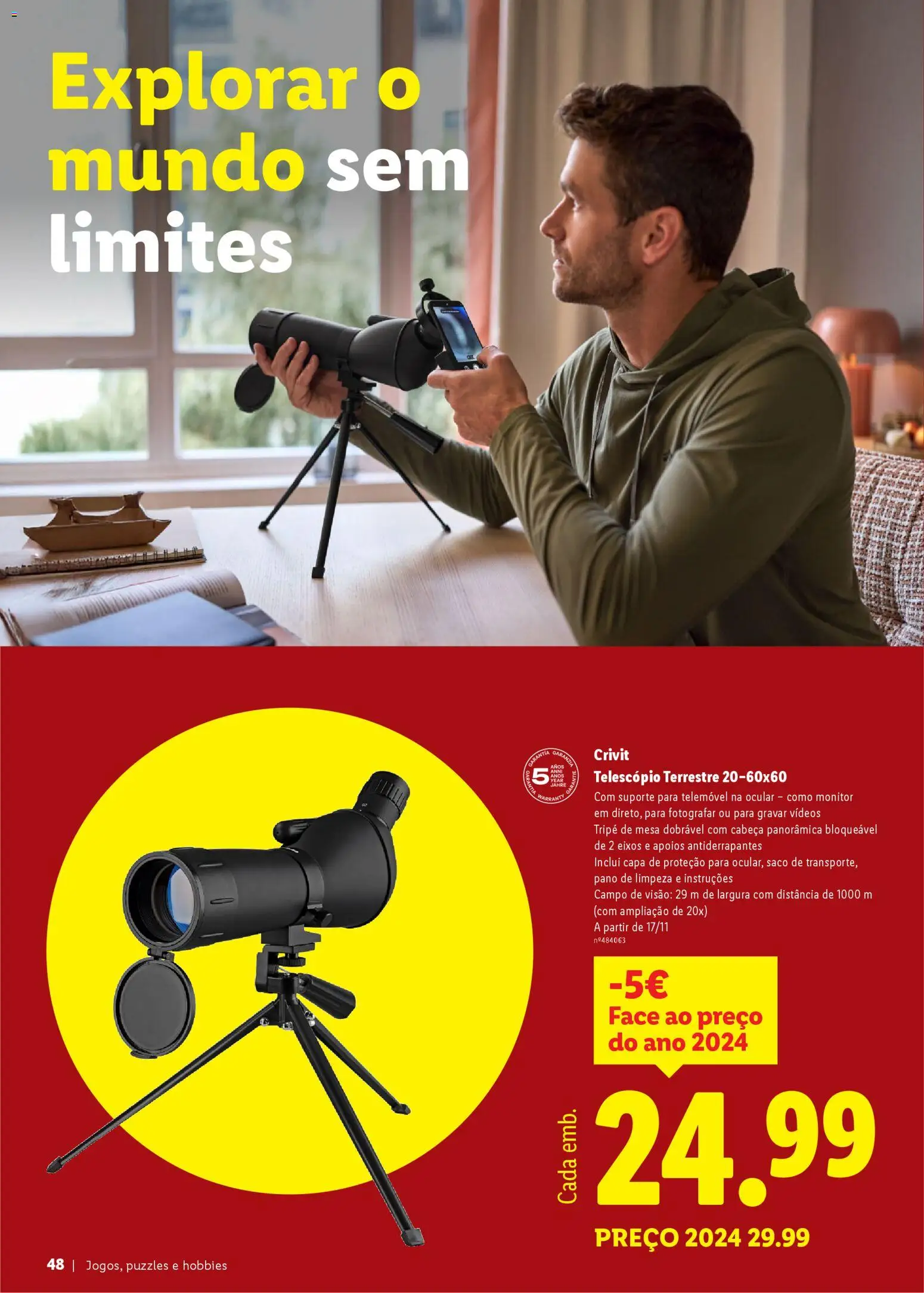 Lidl Folheto Especial │ válido de 27.10.2025 | Página: 48 | Produtos: Monitor, Telemóvel, Mesa, Telescópio