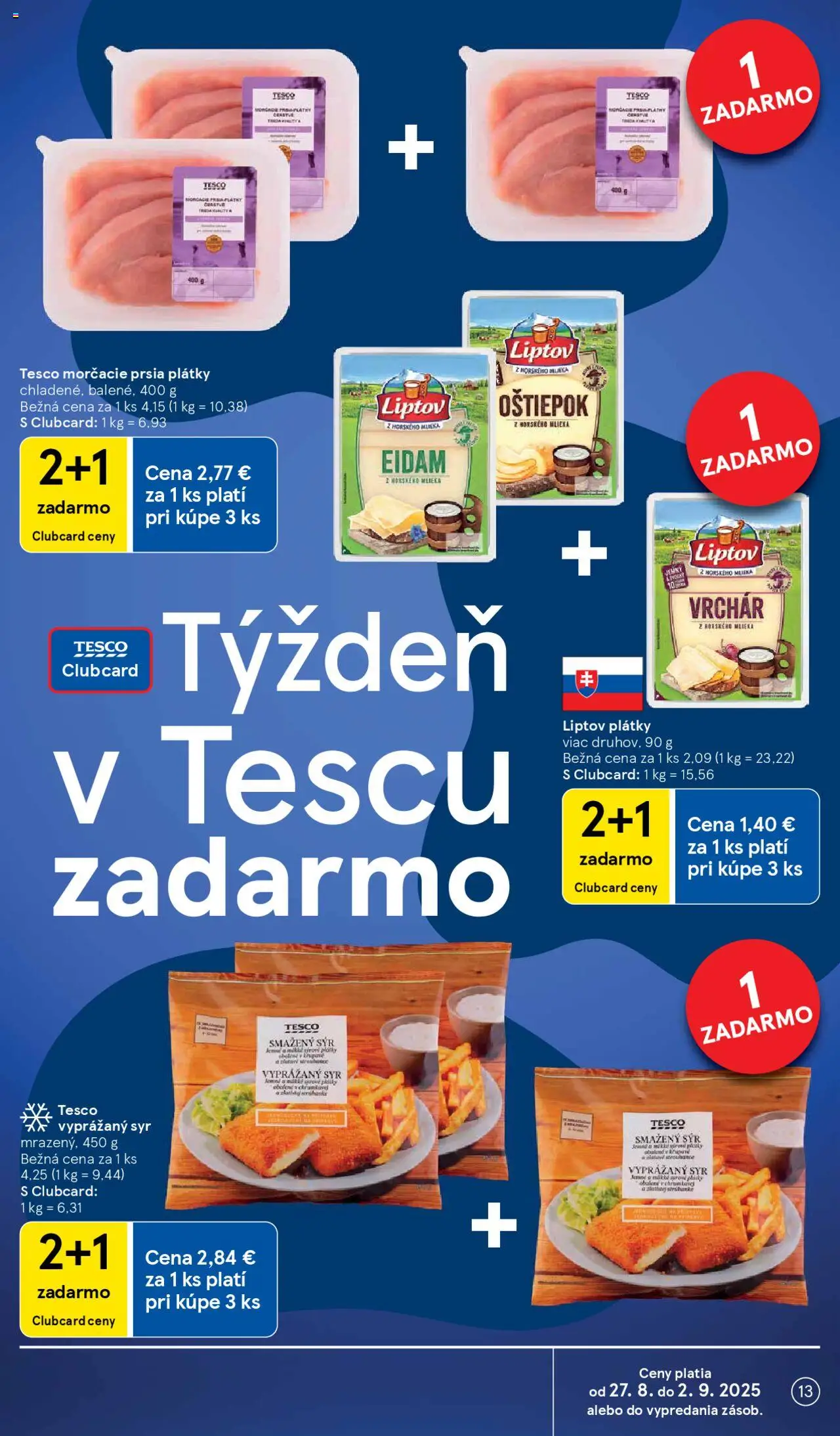 Tesco Hypermarket - leták │ platný od 27.08.2025 | Strana: 13 | Produkty: Syr, Eidam