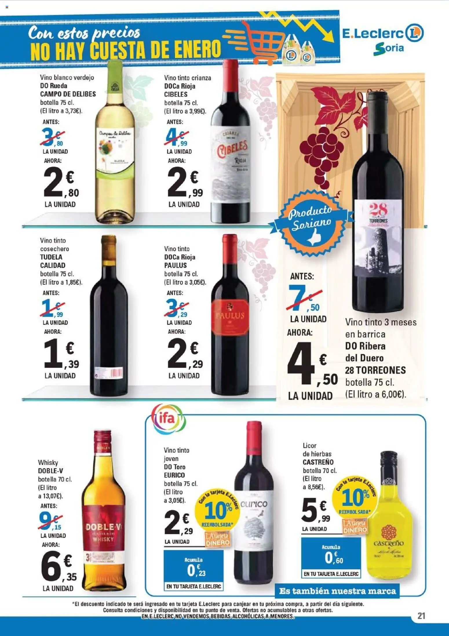 E.Leclerc folleto │ válido desde el 14.01.2026 | Página: 21 | Productos: Licor, Vino, Té, Whisky
