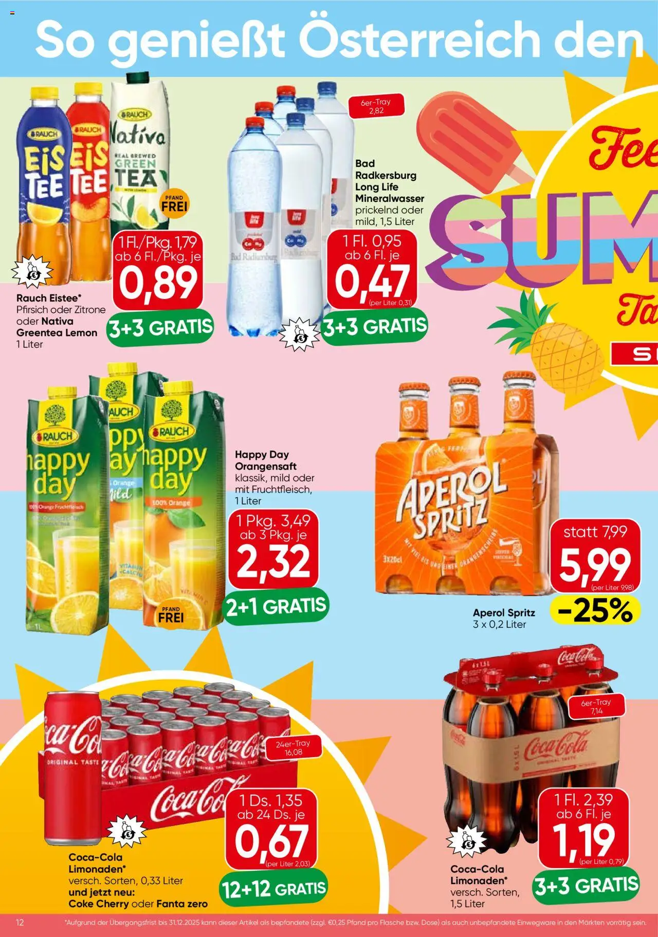 Spar Flugblatt - Oberösterreich gültig ab 14.08.2025 | Seite: 12 | Produkte: Eis, Zitrone, Pfirsich, Tee
