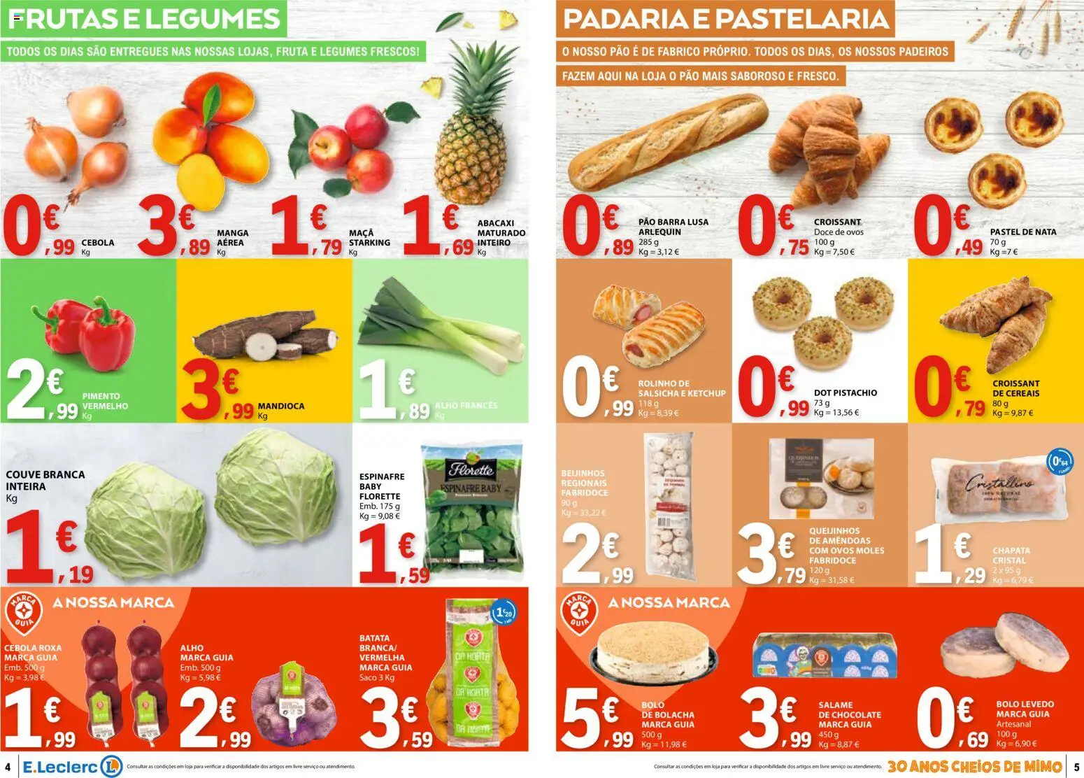 E.Leclerc folheto │ válido de 07.04.2026 | Página: 3 | Produtos: Padaria, Chocolate, Abacaxi, Cereais