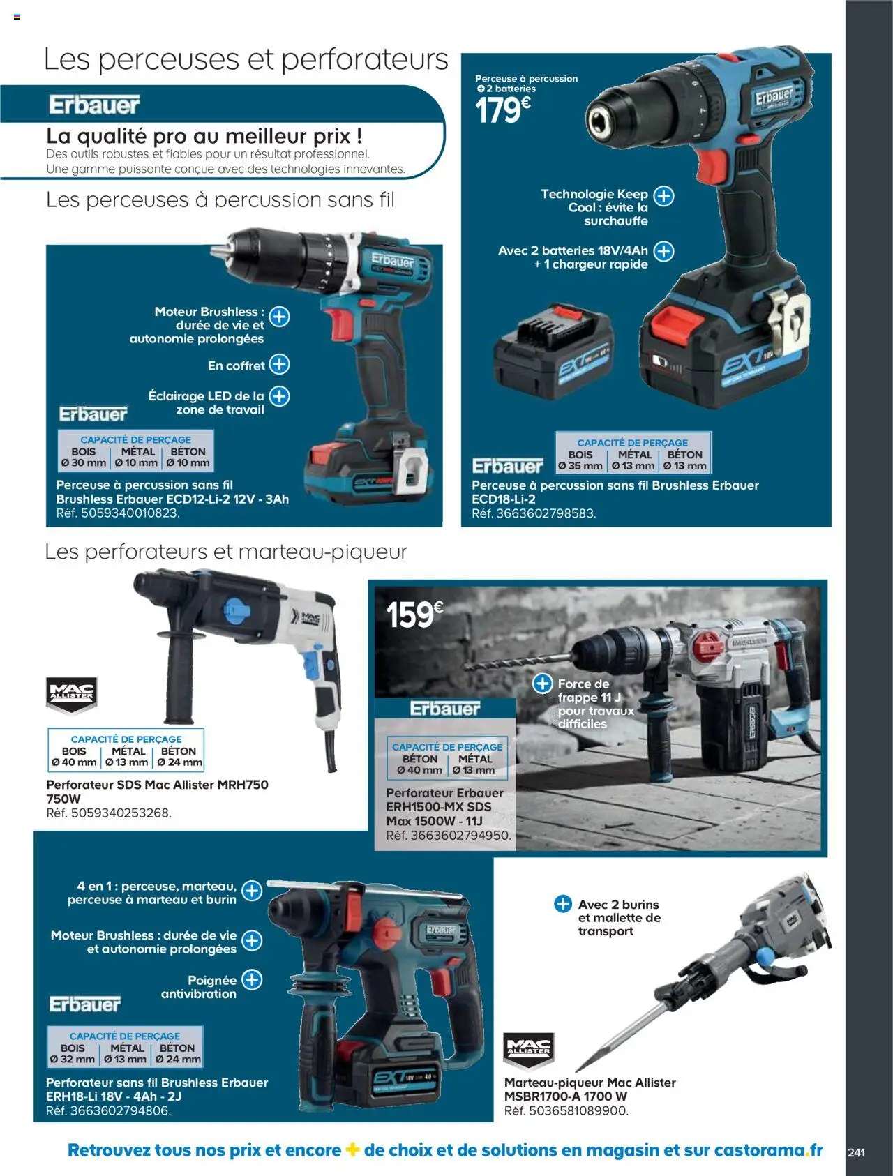 {H1} | Page: 241 | Produits: Perceuse, Marteau