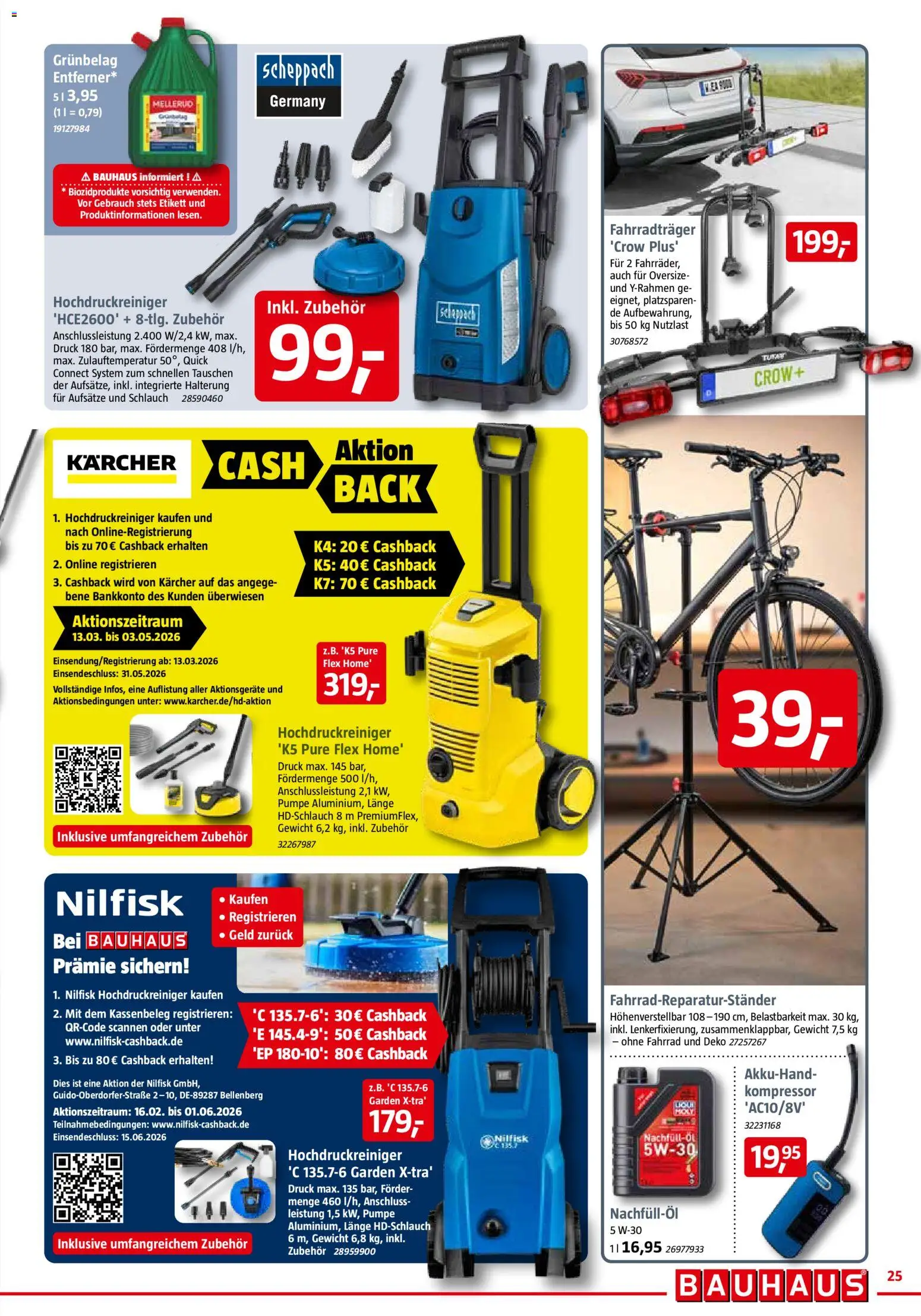 Bauhaus Prospekt 	 – gültig ab 28.03.2026 | Seite: 25 | Produkte: Gewicht, Hochdruckreiniger