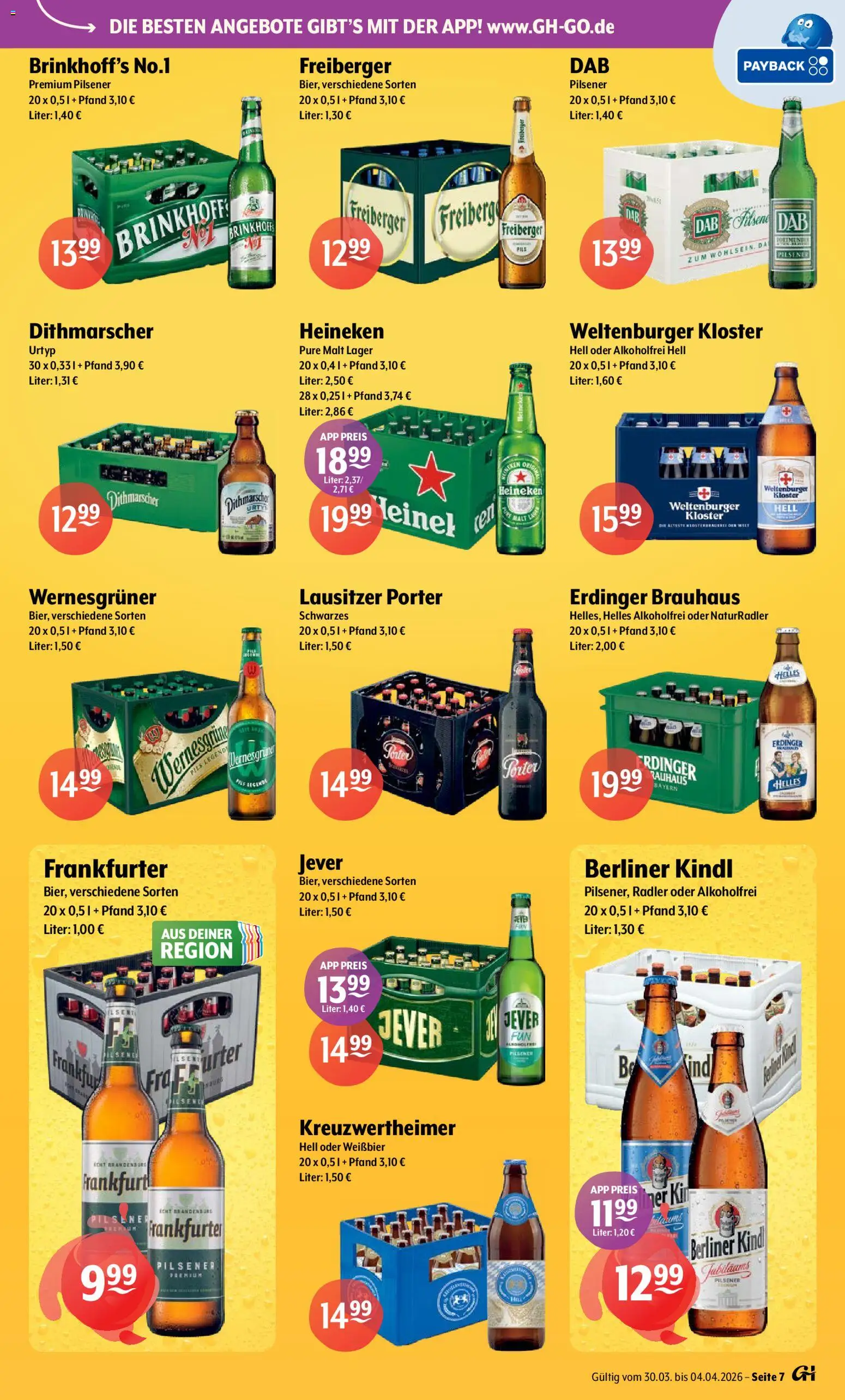 Getränke Hoffmann - Brandenburg – gültig ab 30.03.2026 | Seite: 7 | Produkte: Weißbier, Pils, Wernesgruner, Radler