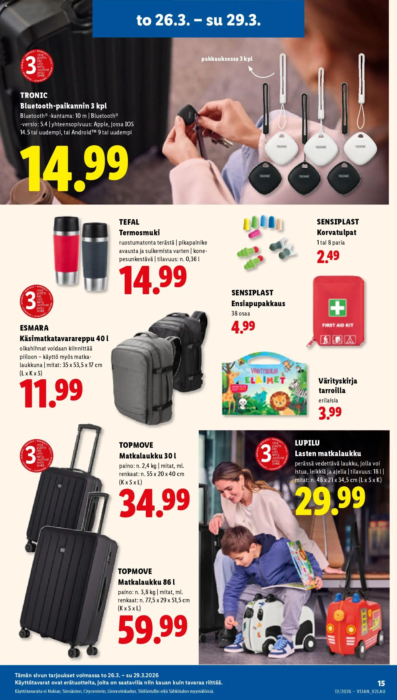 Lidl tarjoukset - Tampere – voimassa 26.03.2026 alkaen | Sivu: 19 | Tuotteet: Voi, Matkalaukku