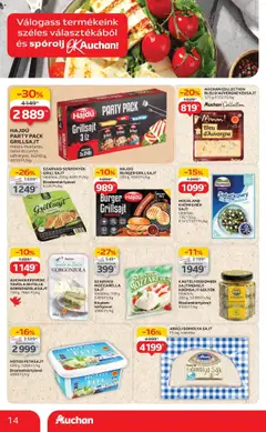 Auchan akciós ujság - amely érvényes a következő dátumtól: 17.07.2025 | Oldal: 14 | Termékek: Grill sajt, Grill, Krémsajt, Keksajt