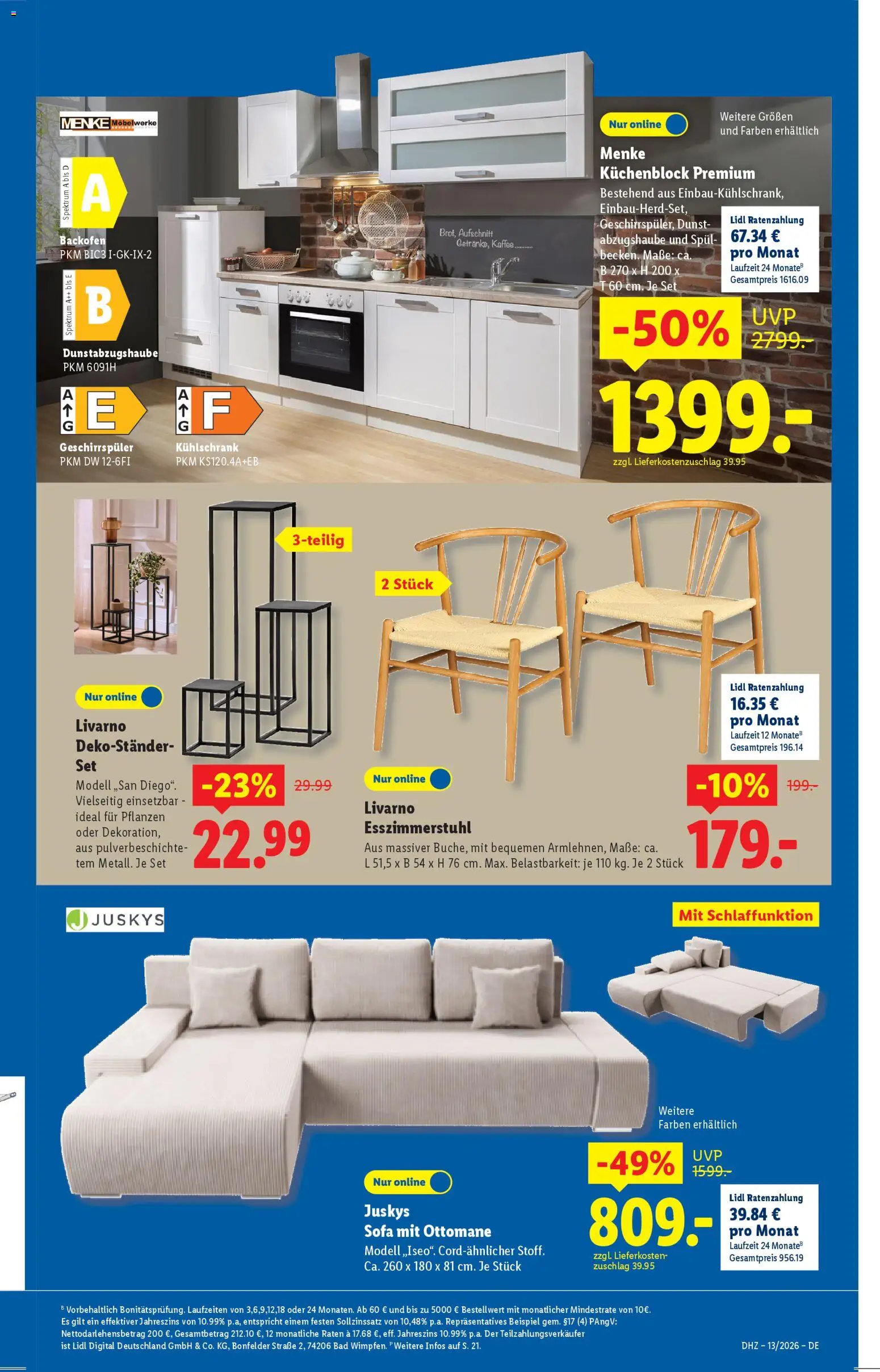 Lidl Prospekt – gültig ab 23.03.2026 | Seite: 31 | Produkte: Geschirrspüler, Sofa, Kühlschrank, Backofen