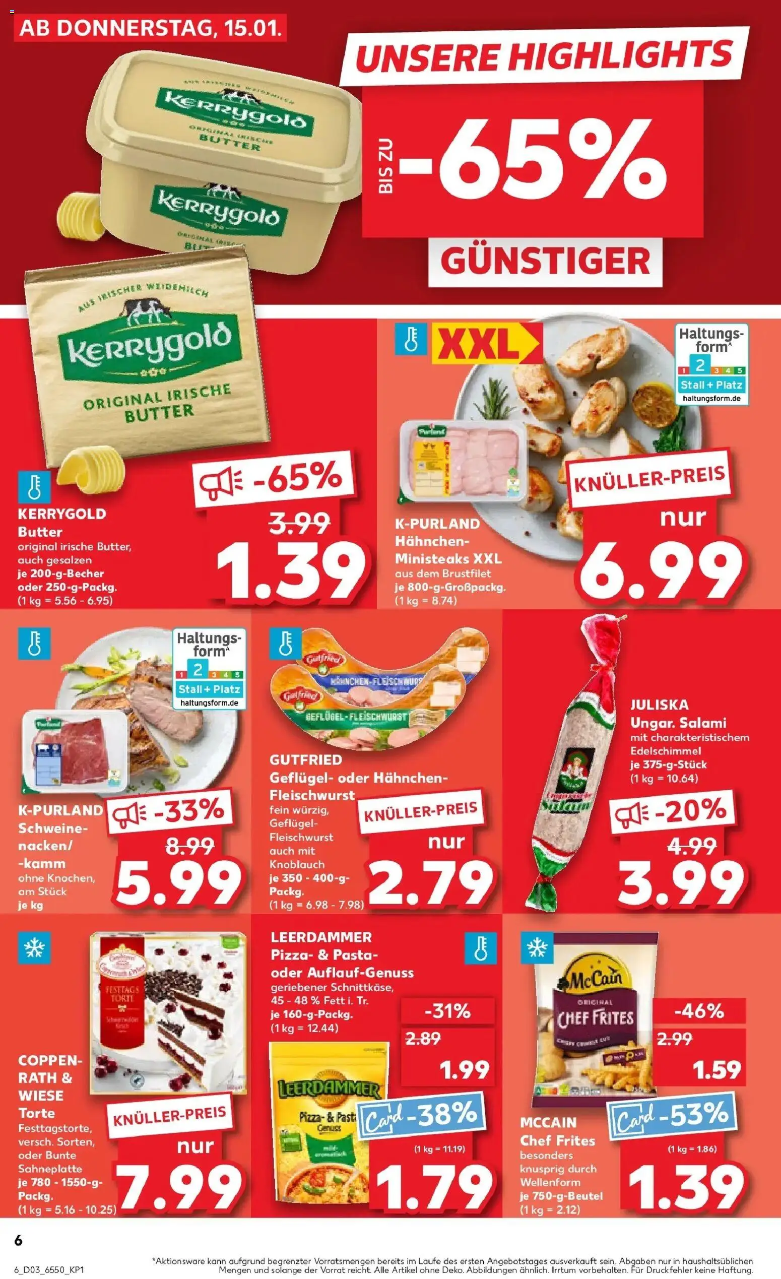 Kaufland prospekt Hamburg	 – gültig ab 15.01.2026 | Seite: 6 | Produkte: Butter, Knoblauch, Pasta, Kerrygold butter