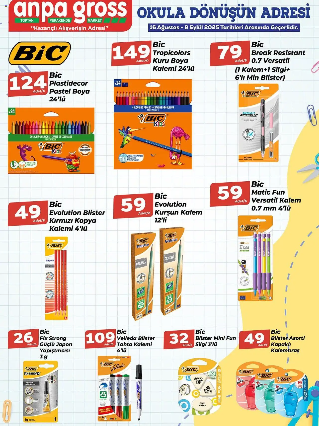 Anpa Gross Okula Dönüş Başlasın! - 16.08.2025 tarihinden itibaren geçerlidir | Sayfa: 7 | Ürünler: Kurşun kalem, Pastel boya