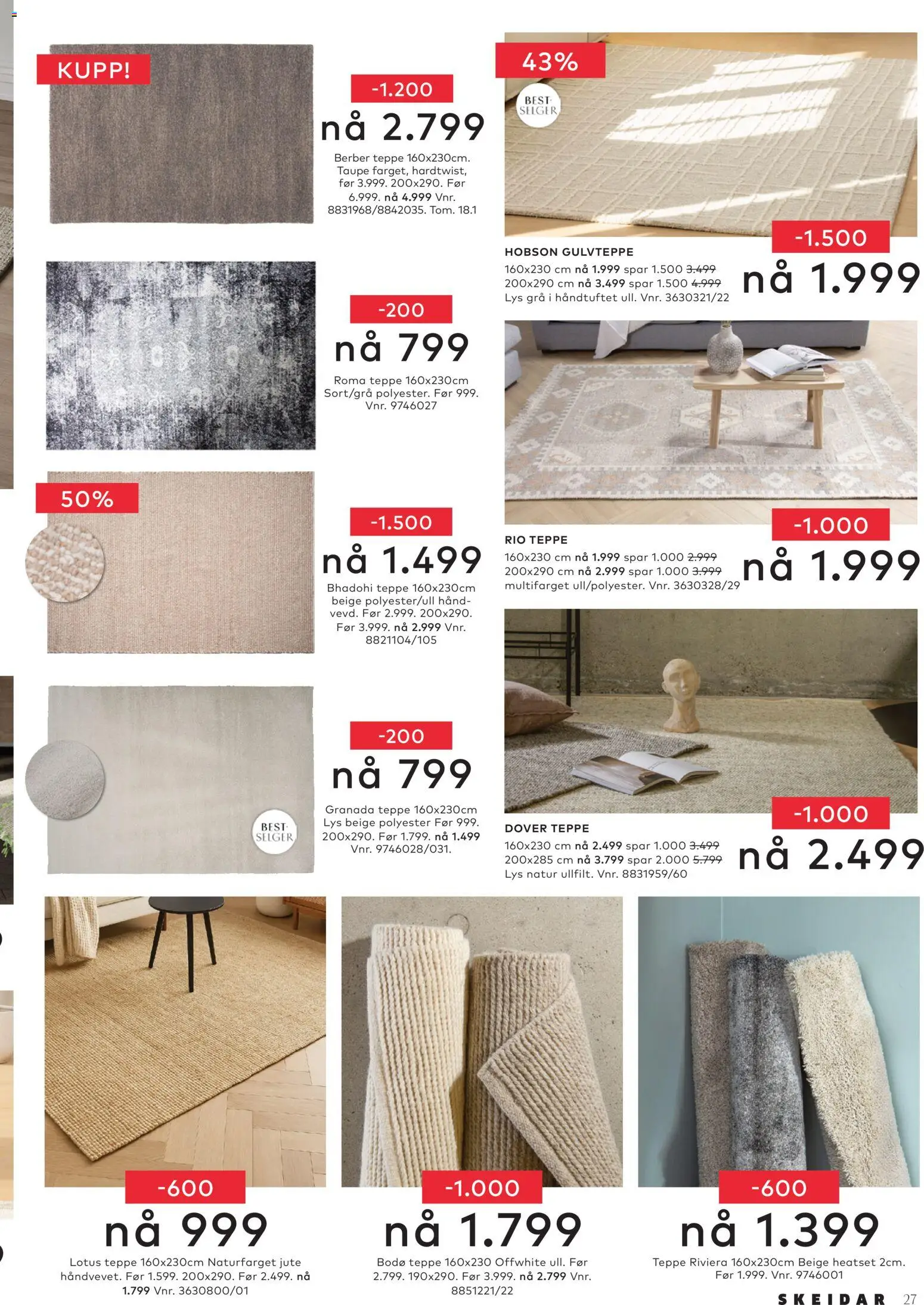 {H1} | Side: 27 | Produkter: Lys, Sparris, Teppe