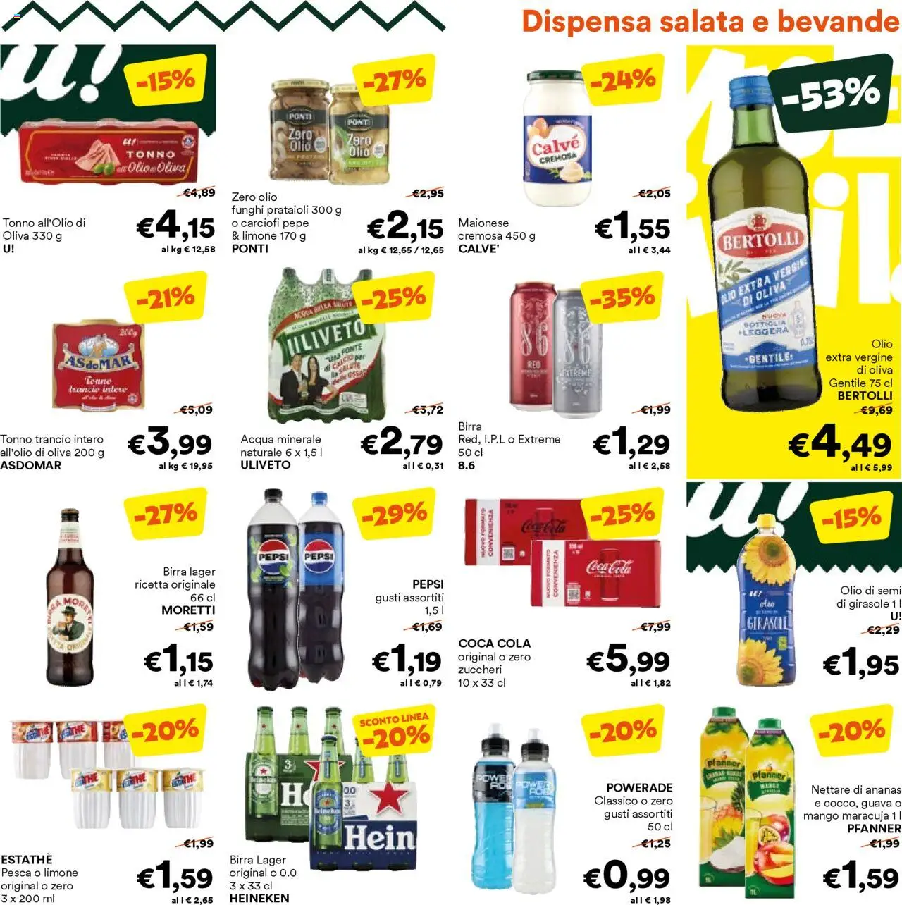 Volantino Unes del 10.09.2025 | Pagina: 5 | Prodotti: Funghi, Carciofi, Tonno, Acqua minerale