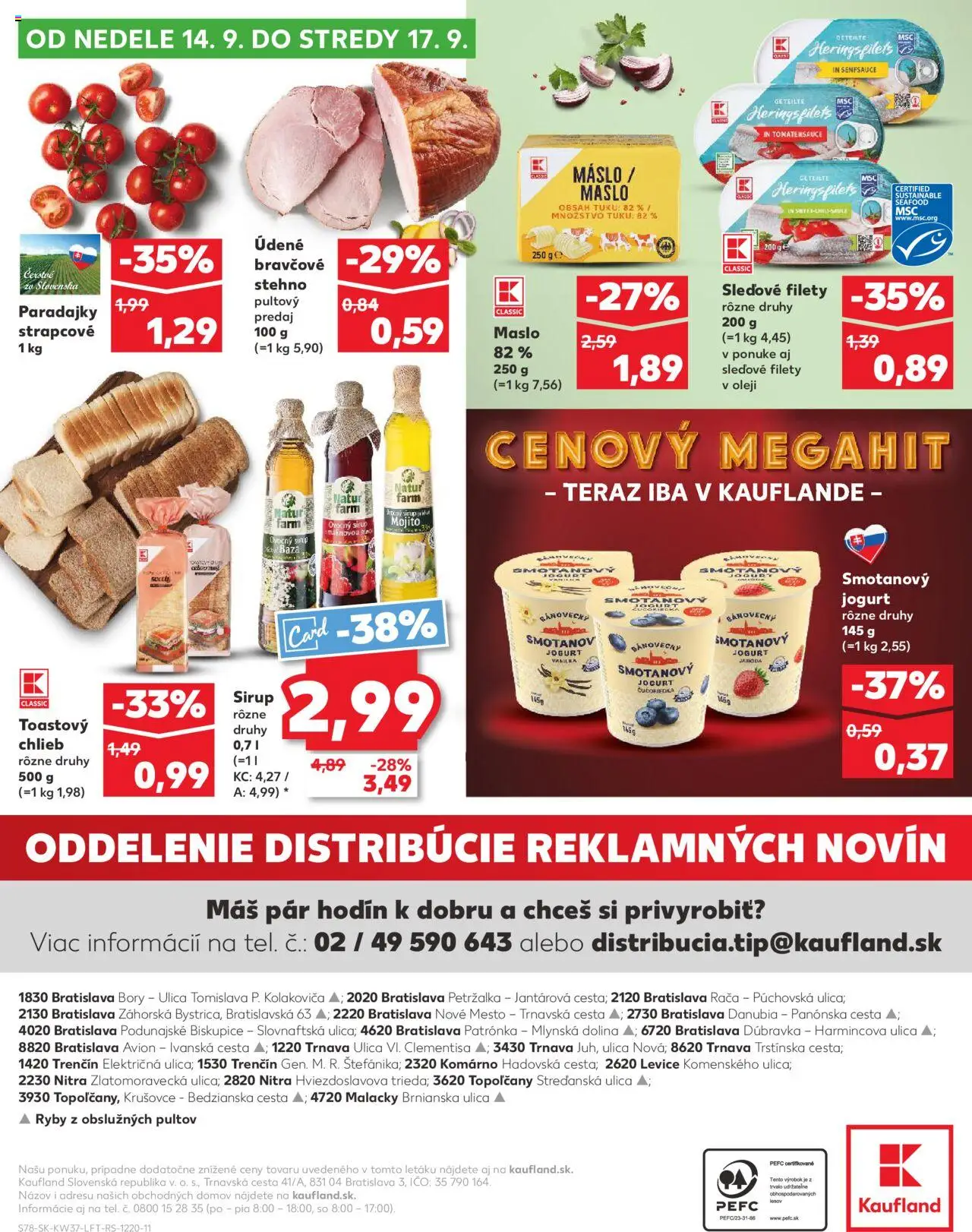 Nové Kaufland akcie – leták je platný od 11.09.2025 | Strana: 78 | Produkty: Chlieb, Paradajky, Ryby, Bravčové stehno