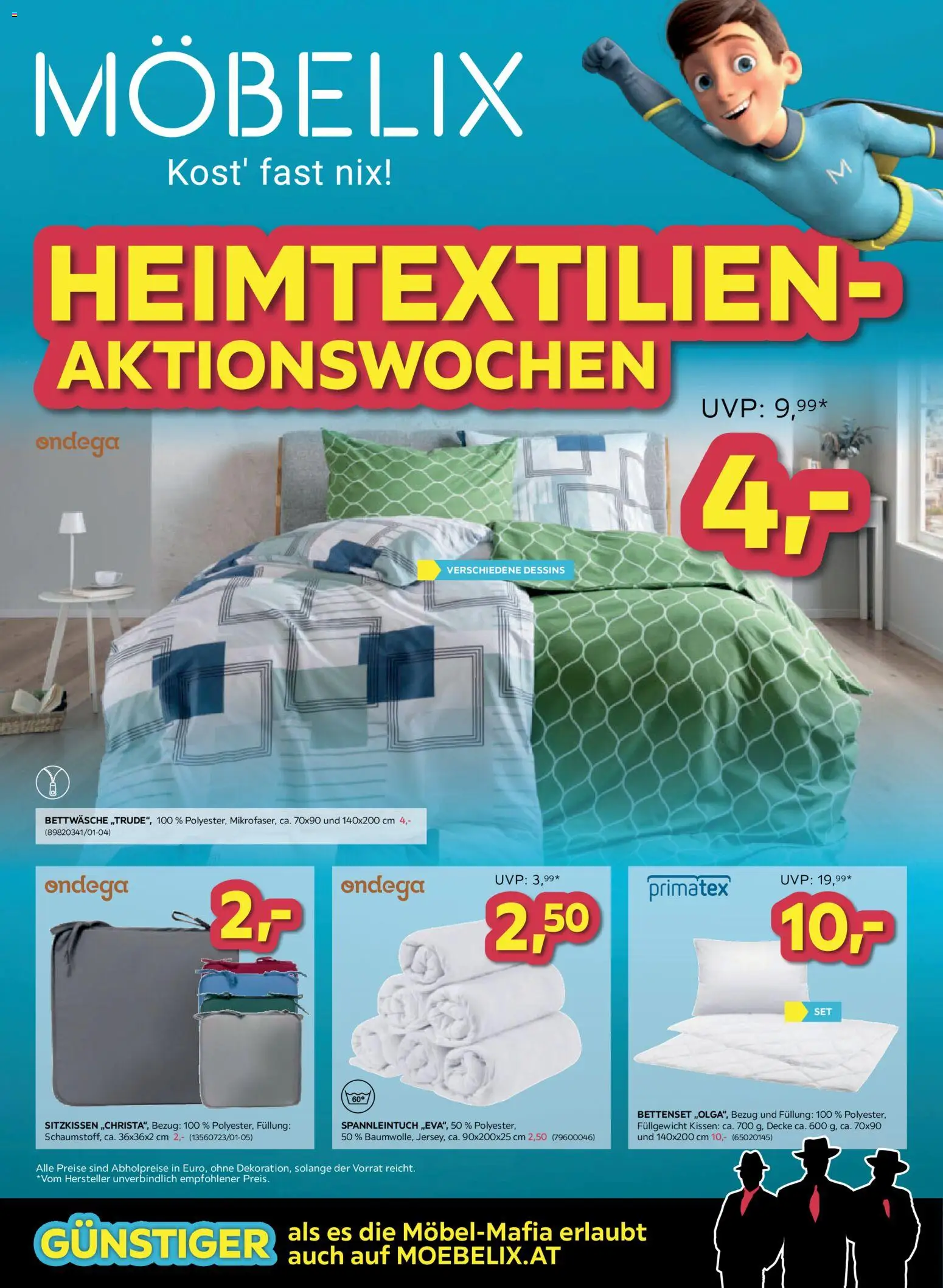 Möbelix Heimtextilien - Aktionswochen gültig ab 06.04.2026 | Seite: 1 | Produkte: Kissen, Decke