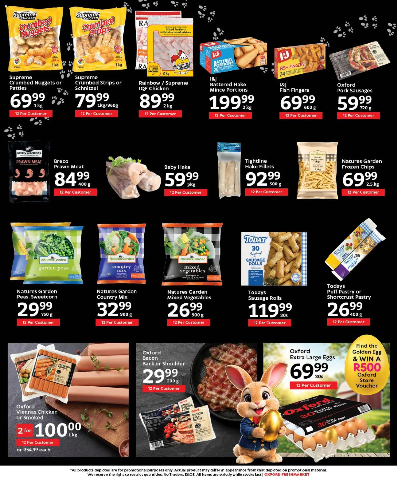 New Oxford Freshmarket catalogue – valid from 25.03.2026 | Page: 13 | Products: Fish, Chips, Vegetables, Bacon