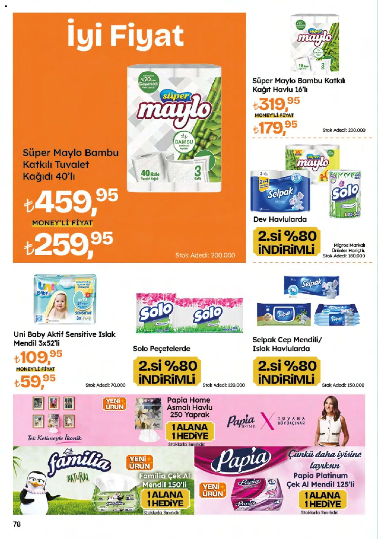 Migros Katalog - Migroskop - 12.02.2026 tarihinden itibaren geçerlidir | Sayfa: 78 | Ürünler: Tuvalet, Mendil, Kağıt havlu, Tuvalet kağıdı